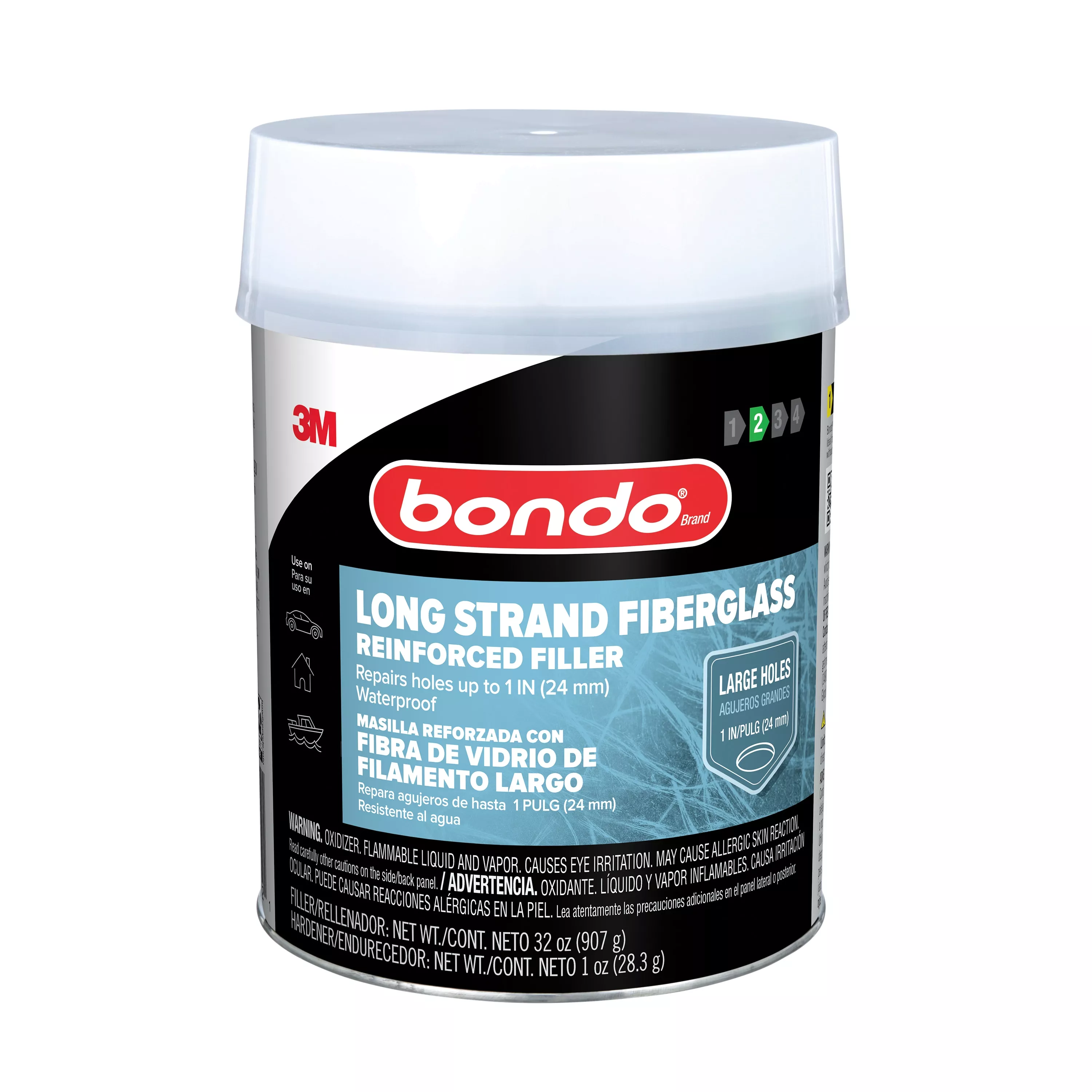 Bondo® Long Strand Fiberglass Reinforced Filler LS-QT-ES, 32 oz (2 lb), 6 per case