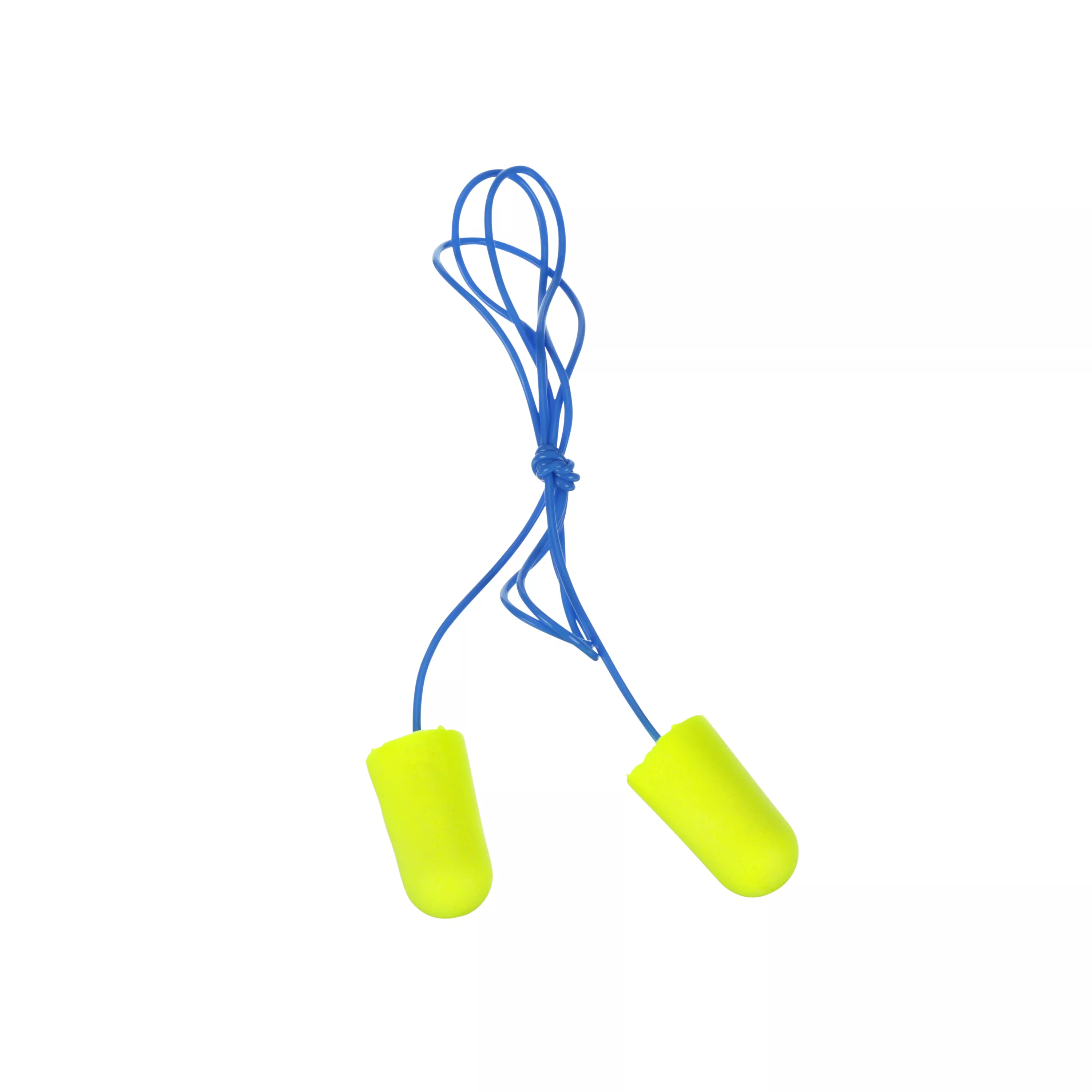 3M™ E-A-Rsoft™ Yellow Neons™ Earplugs 311-1251, Corded, Poly Bag, Large Size, 2000 Pair/Case