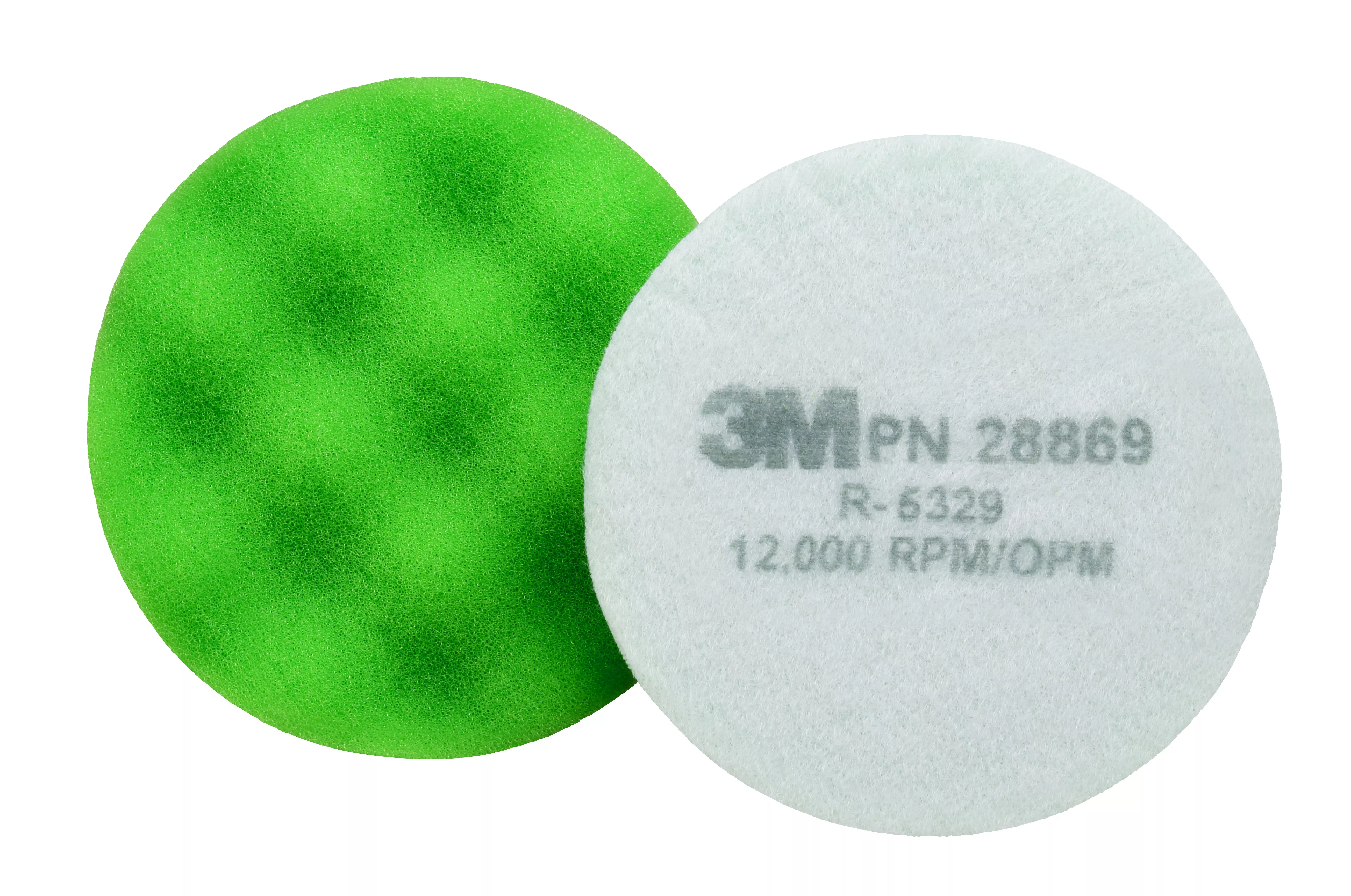 3M™ Finesse-it™ Advanced Foam Buffing Pad, 28869, 3-1/4 in, Green, 10/Bag, 50 ea/Case