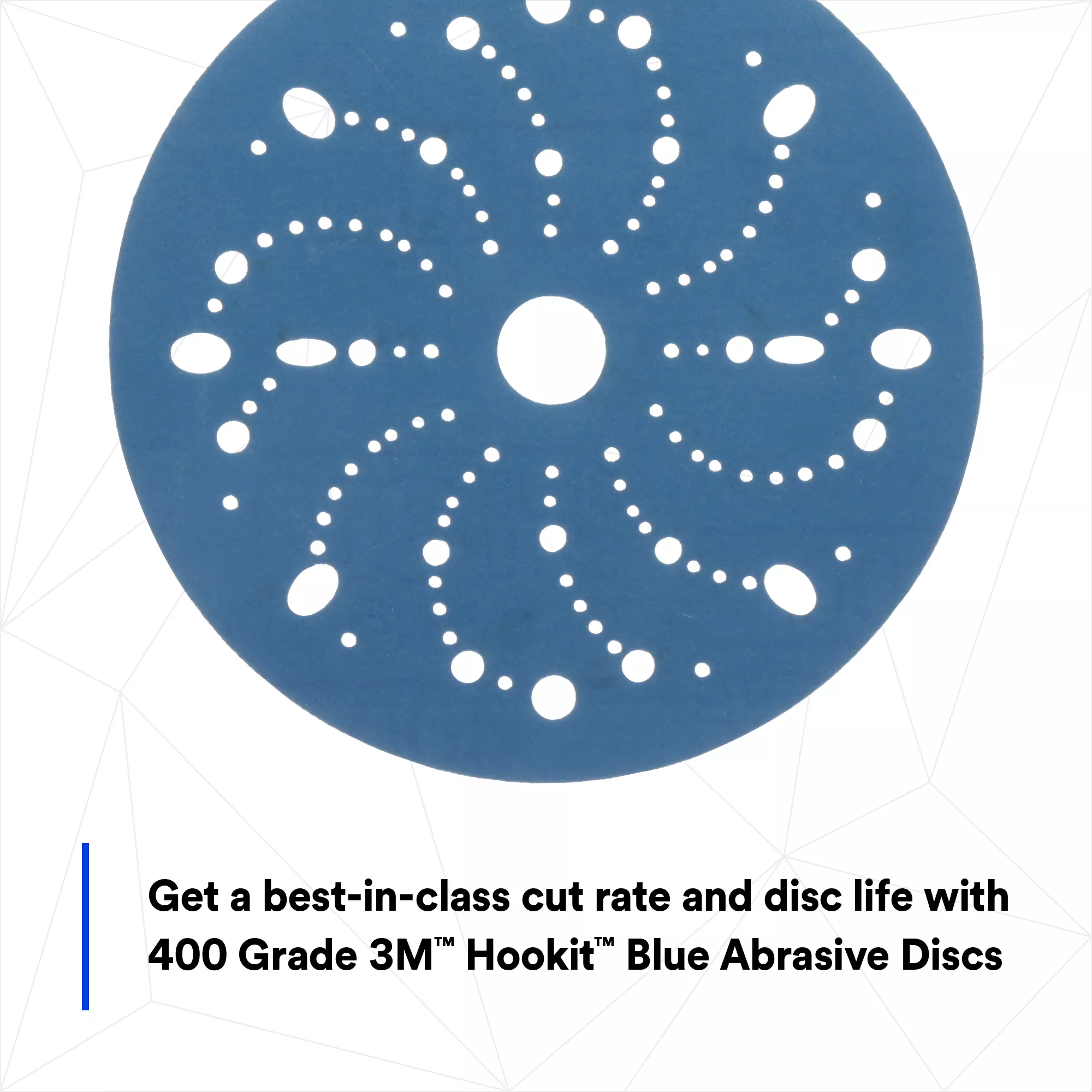 SKU 7100091098 | 3M™ Hookit™ Blue Abrasive Disc 321U Multi-hole