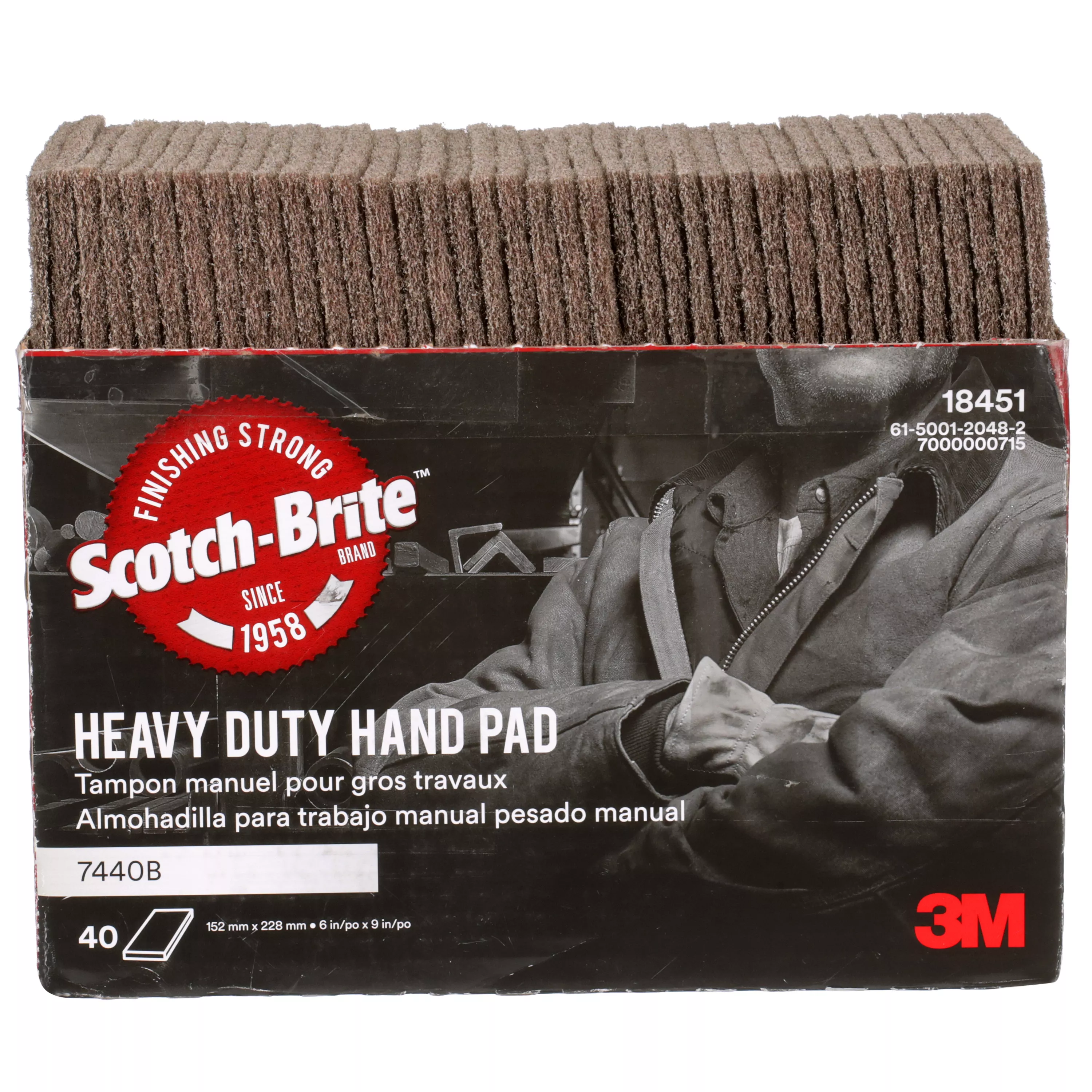 SKU 7000000715 | Scotch-Brite™ Heavy Duty Hand Pad 7440B