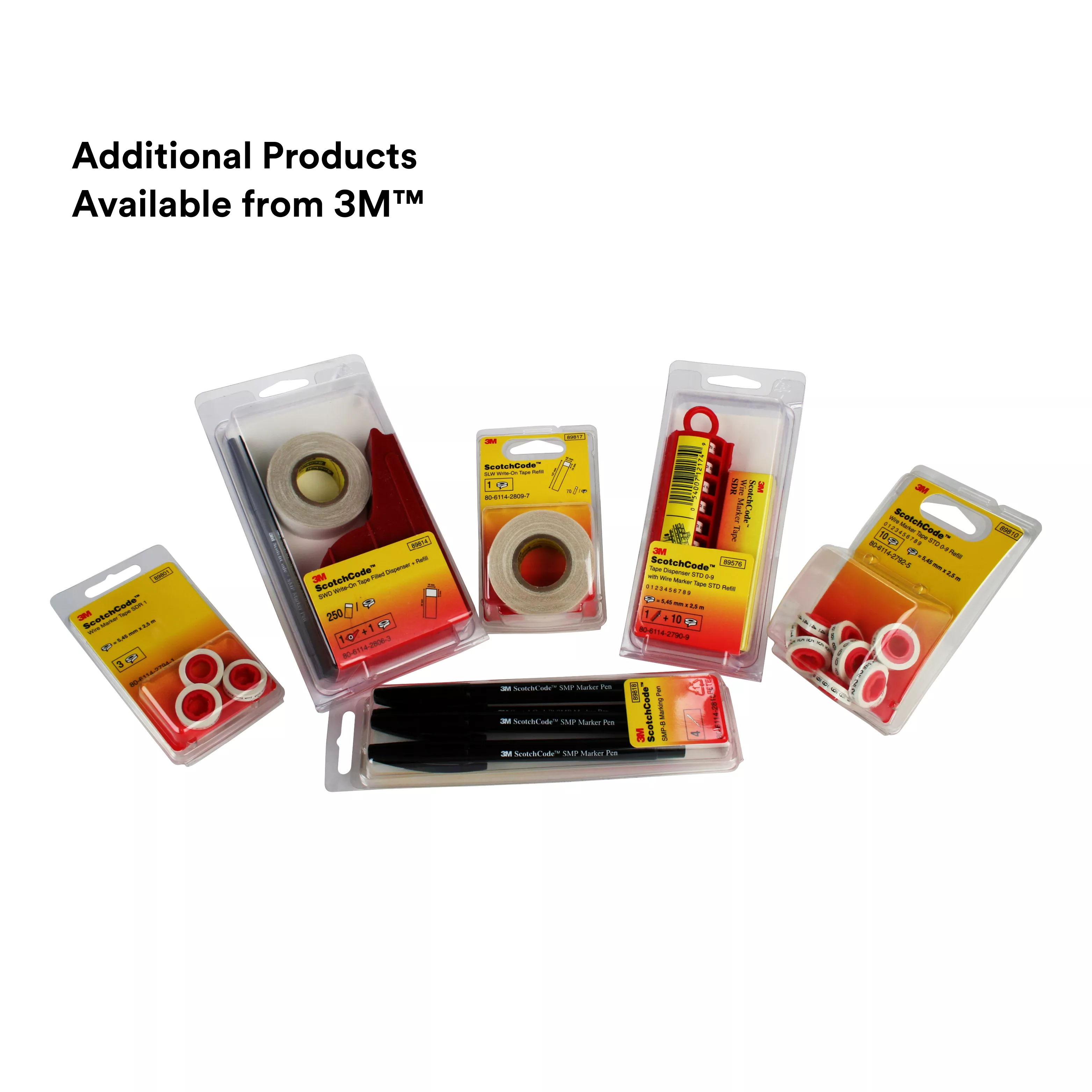 Product Number SWD | 3M™ ScotchCode™ Wire Marker Write-On Dispenser with Tape and Pen SWD