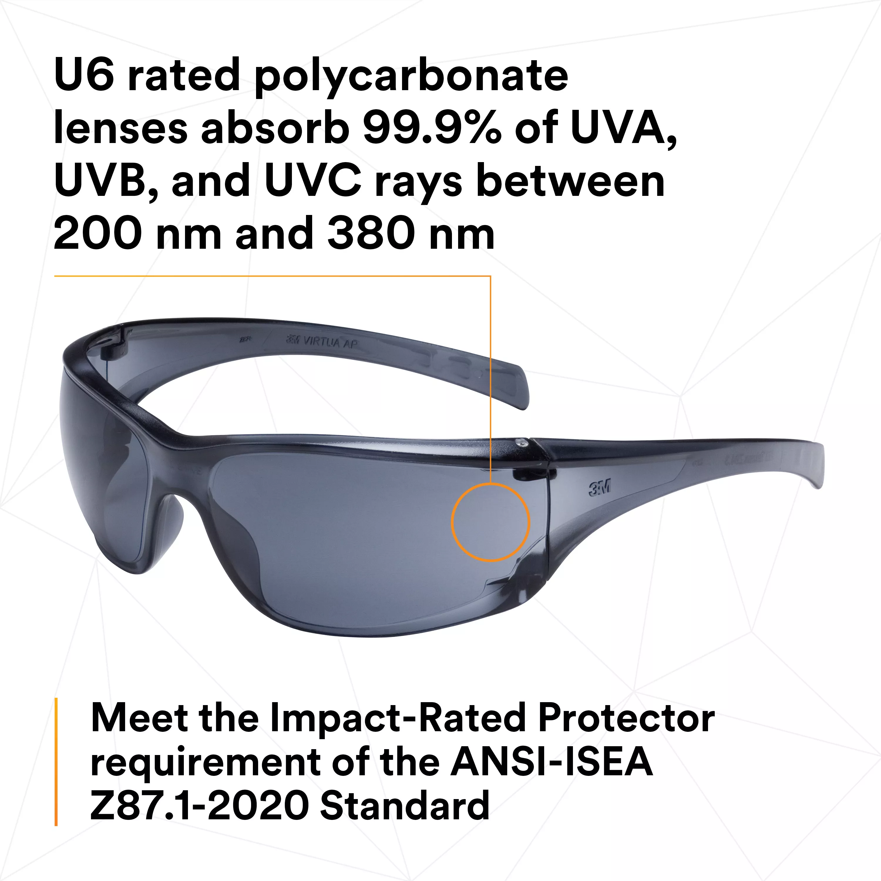 SKU 7000030050 | 3M™ Virtua™ AP Protective Eyewear 11815-00000-20 Gray Hard Coat Lens