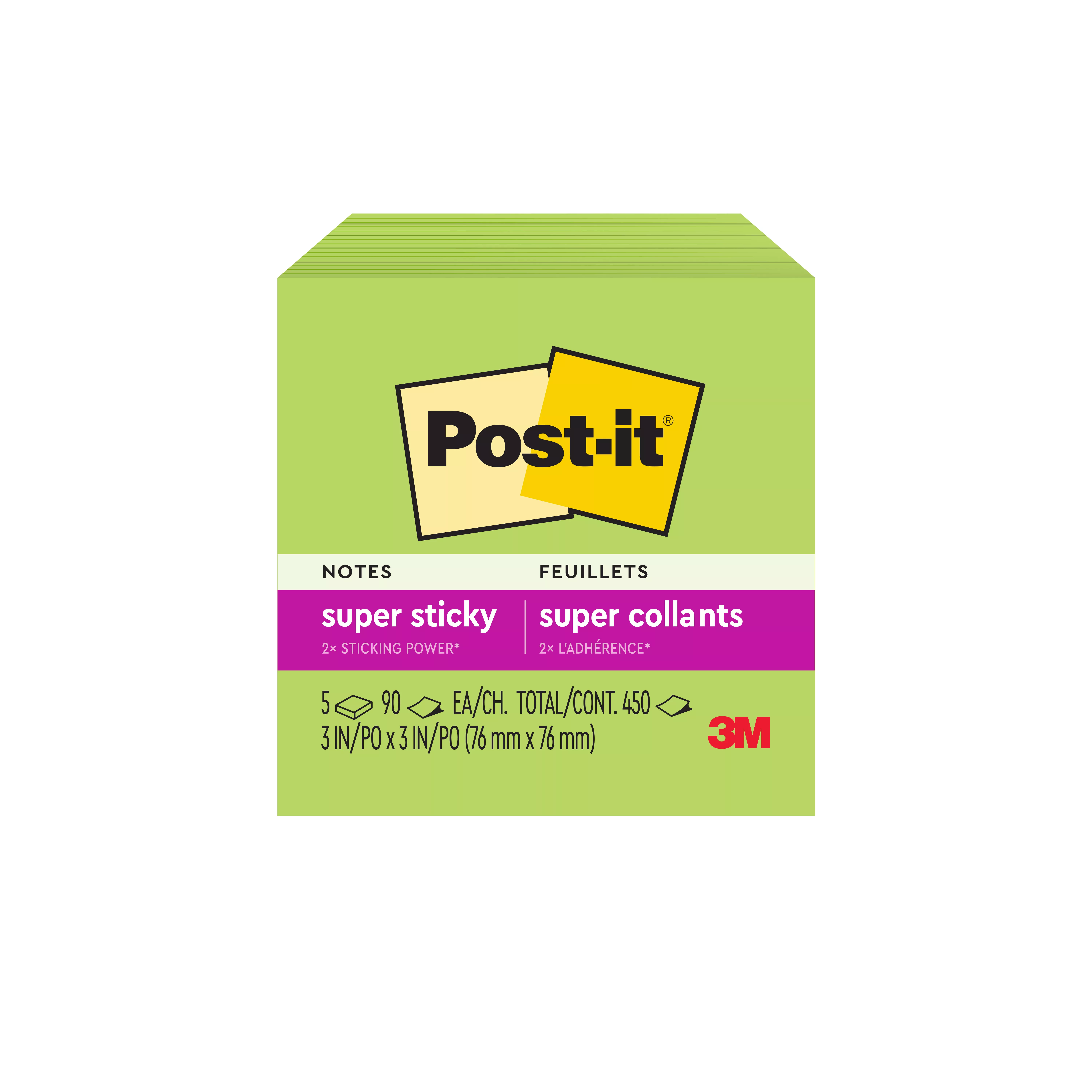 SKU 7100230163 | Post-it® Super Sticky Notes 654-5SSLE