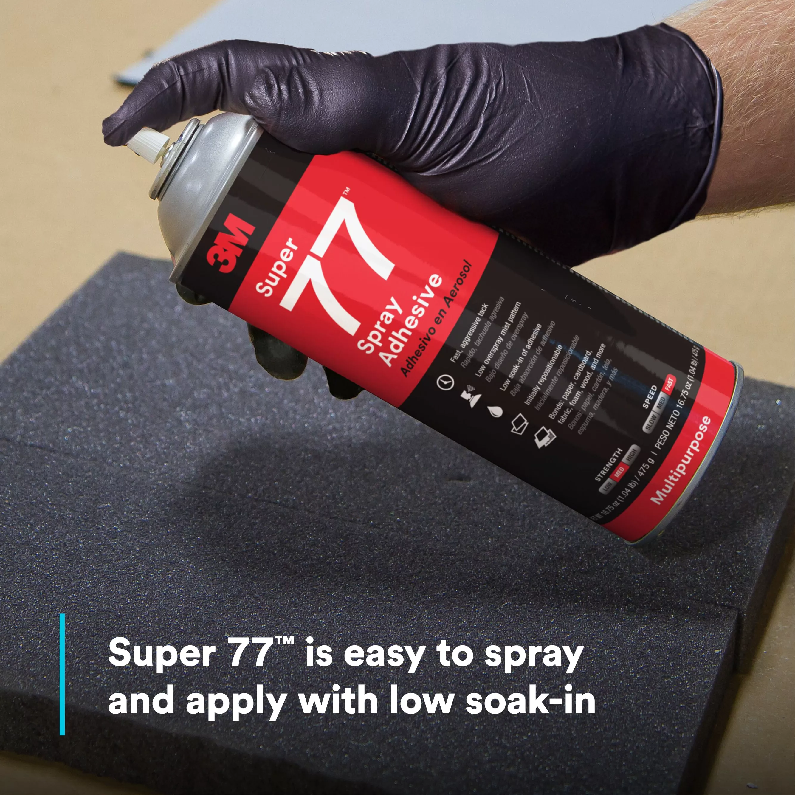 SKU 7000000931 | 3M™ Super 77™ Multipurpose Spray Adhesive