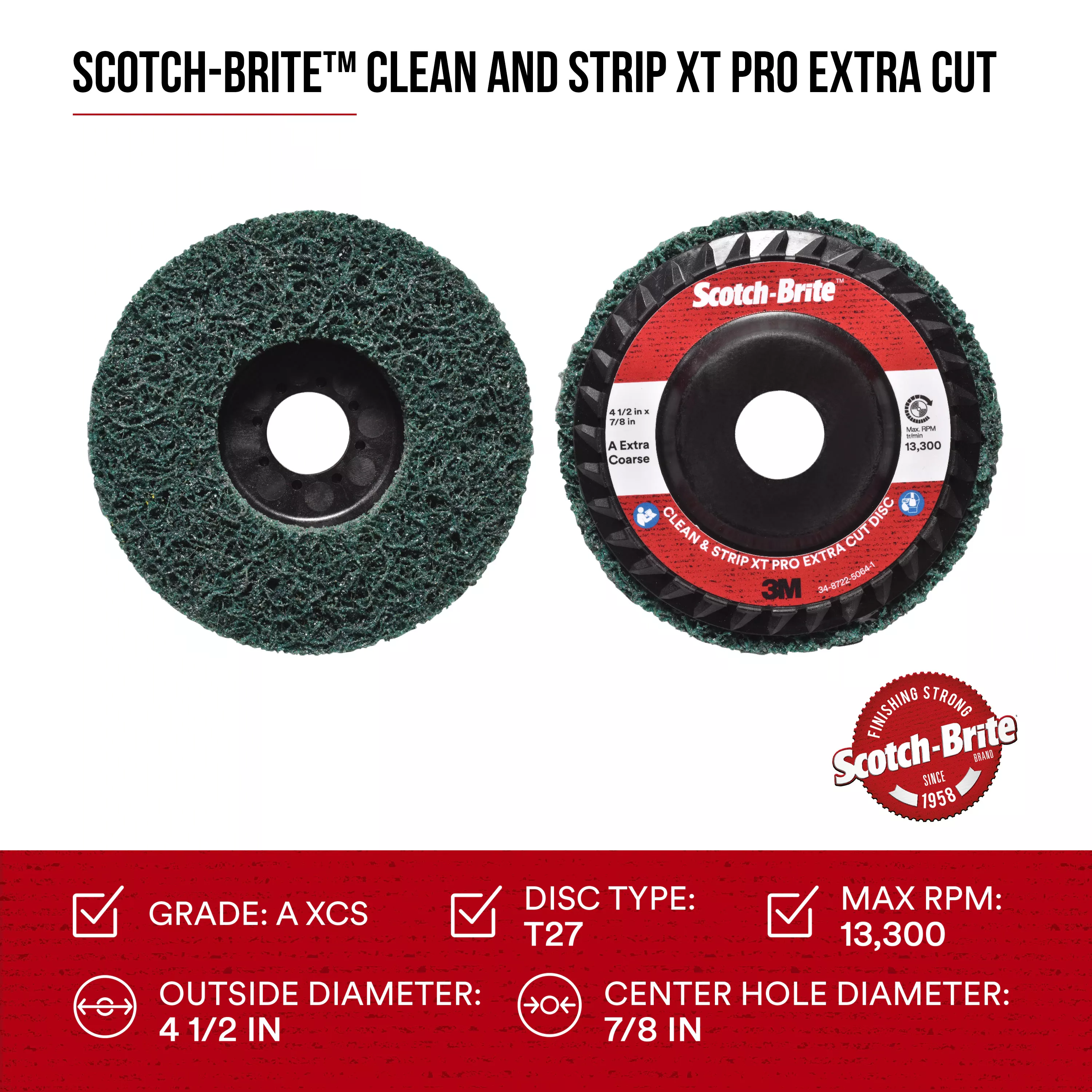 SKU 7100175515 | Scotch-Brite™ Clean and Strip XT Pro Extra Cut Disc