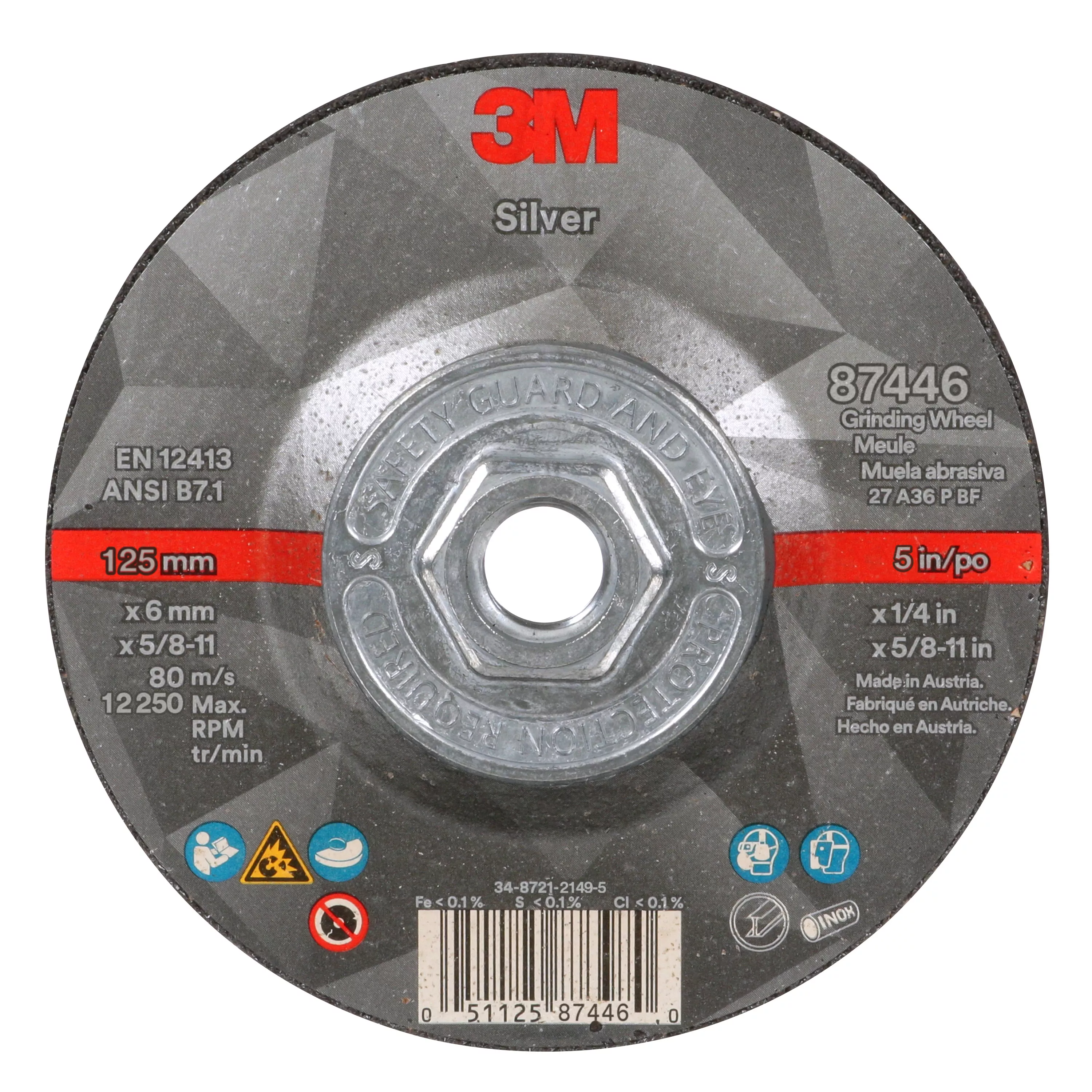 UPC 00051125874465 | 3M™ Silver Depressed Center Grinding Wheel