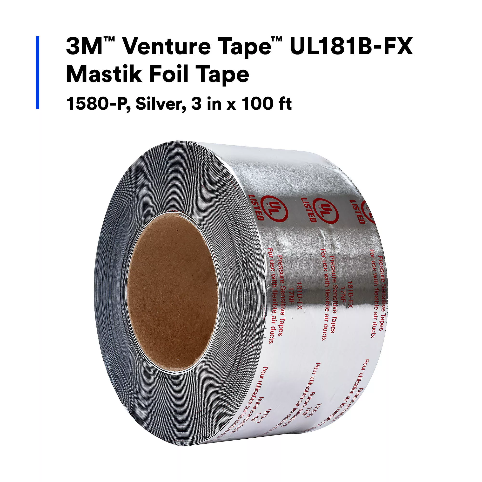 Product Number 1580-P | 3M™ Venture Tape™ UL181B-FX Mastik Foil Tape 1580-P