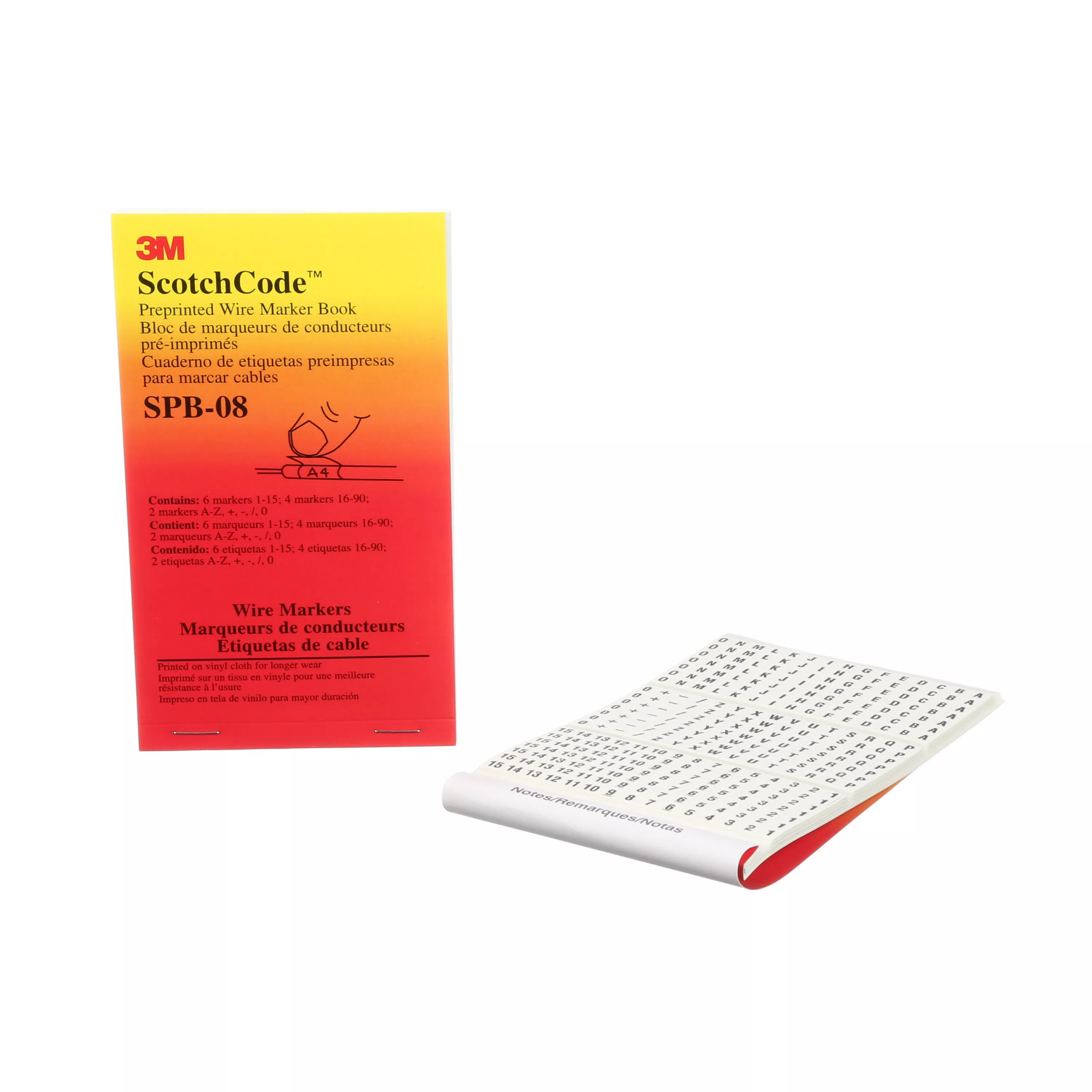 SKU 7000148836 | 3M™ ScotchCode™ Pre-Printed Wire Marker Book SPB-08