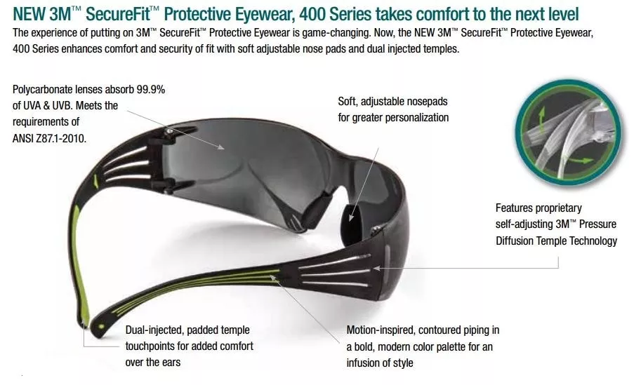 SKU 7100112433 | 3M™ SecureFit™ Protective Eyewear SF402AF