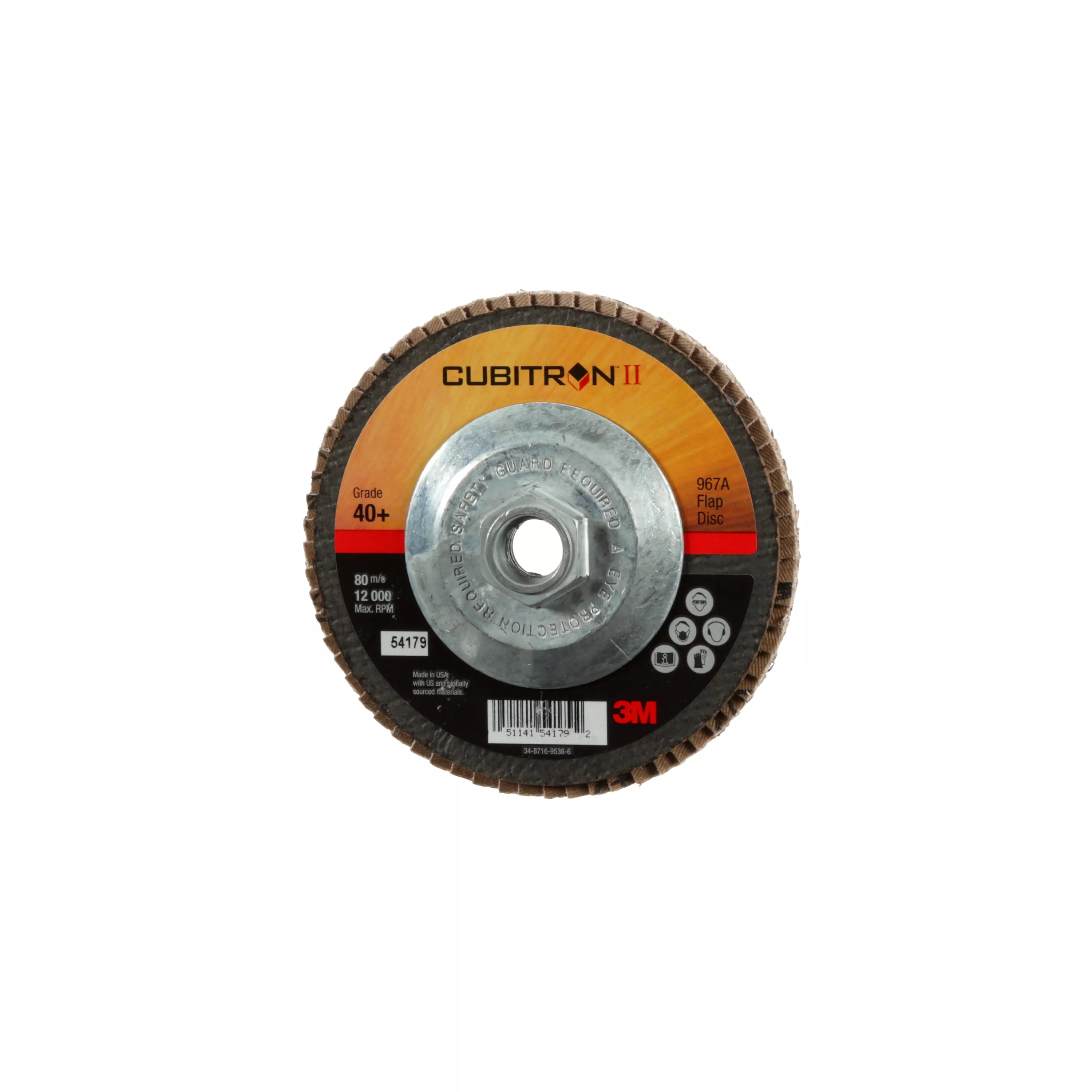 SKU 7100049189 | 3M™ Cubitron™ II Flap Disc 967A