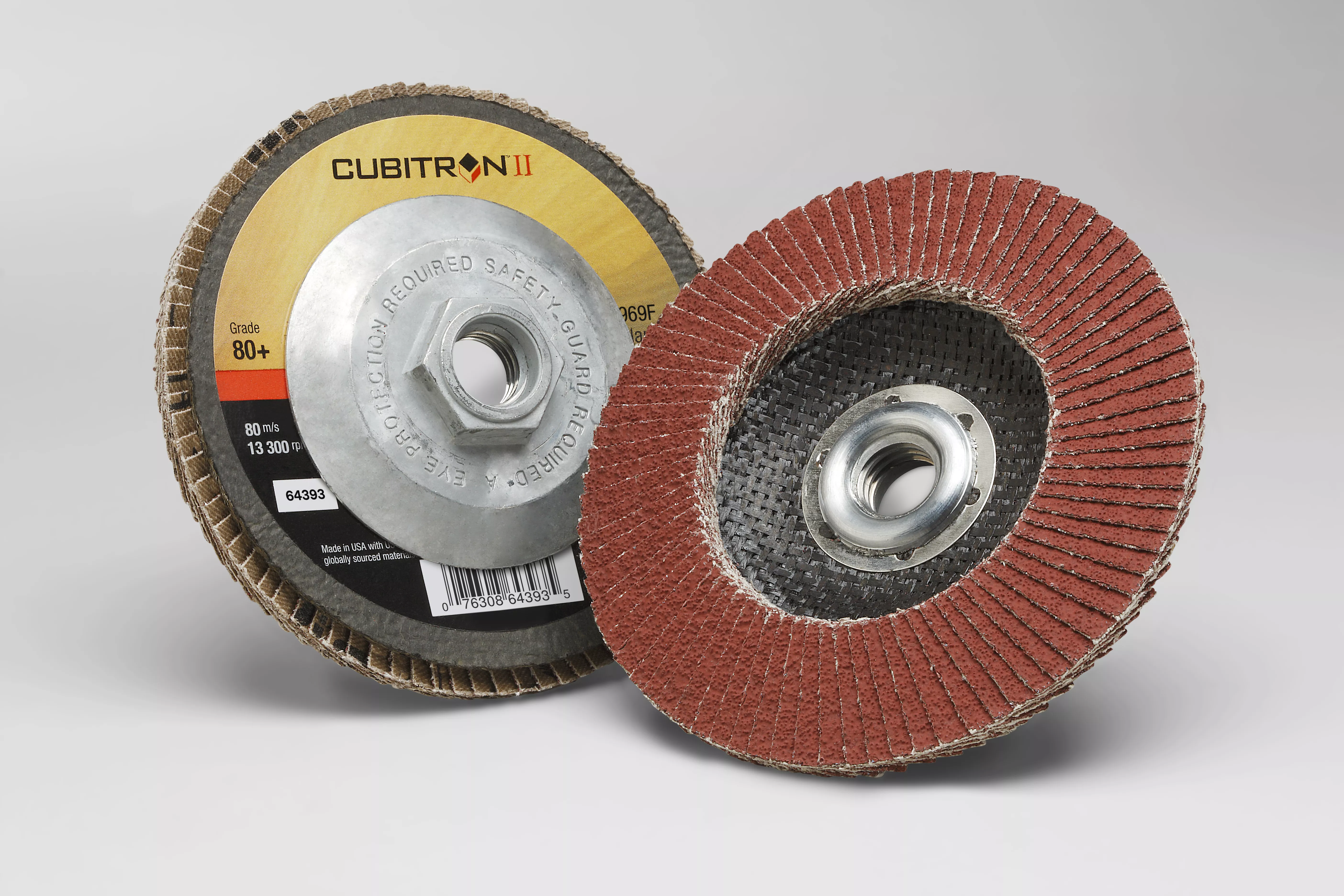 3M™ Cubitron™ II Flap Disc 969F, 80+, T29, 4 in x 5/8 in, 10 ea/Case