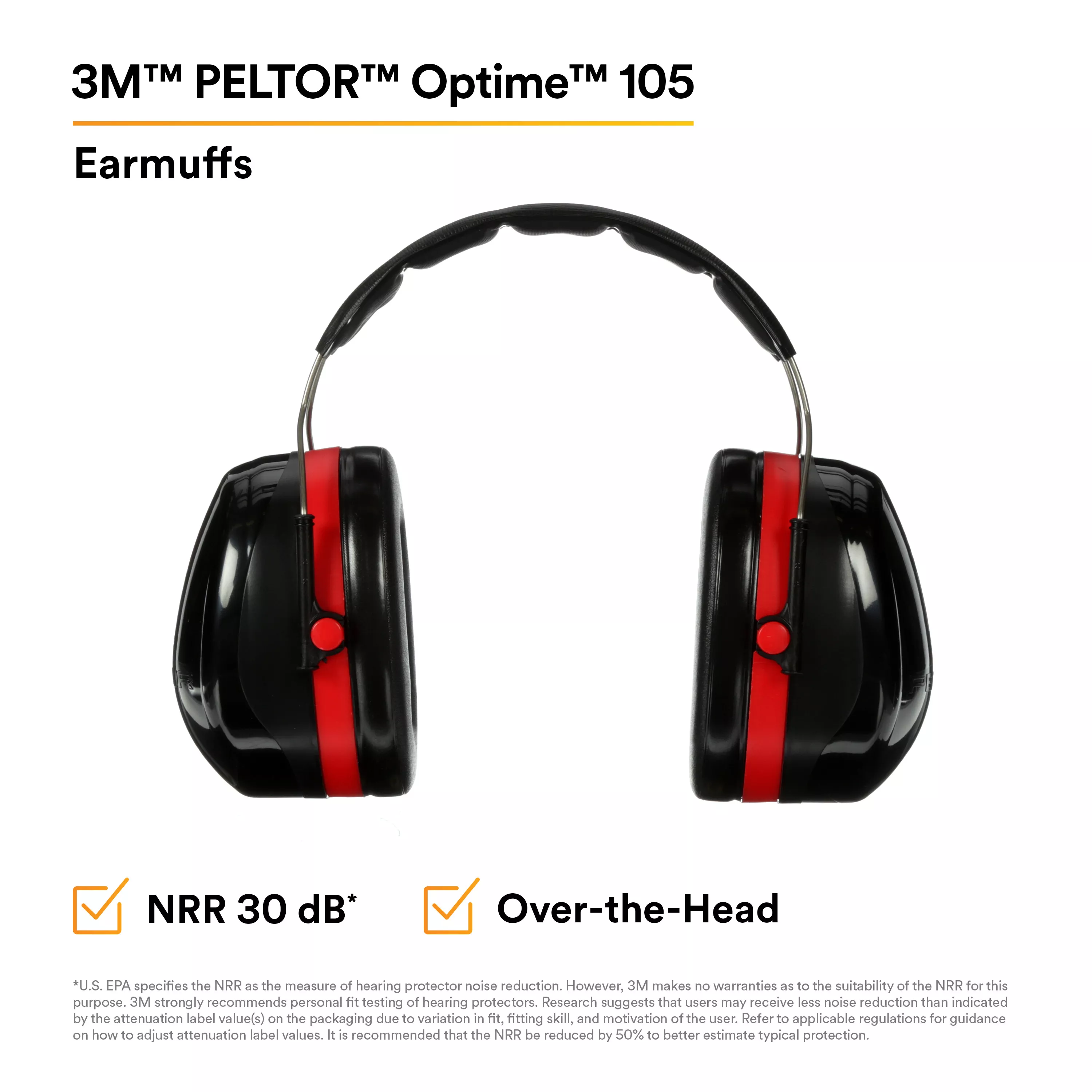 SKU 7000009665 | 3M™ PELTOR™ Optime™ 105 Earmuffs H10A