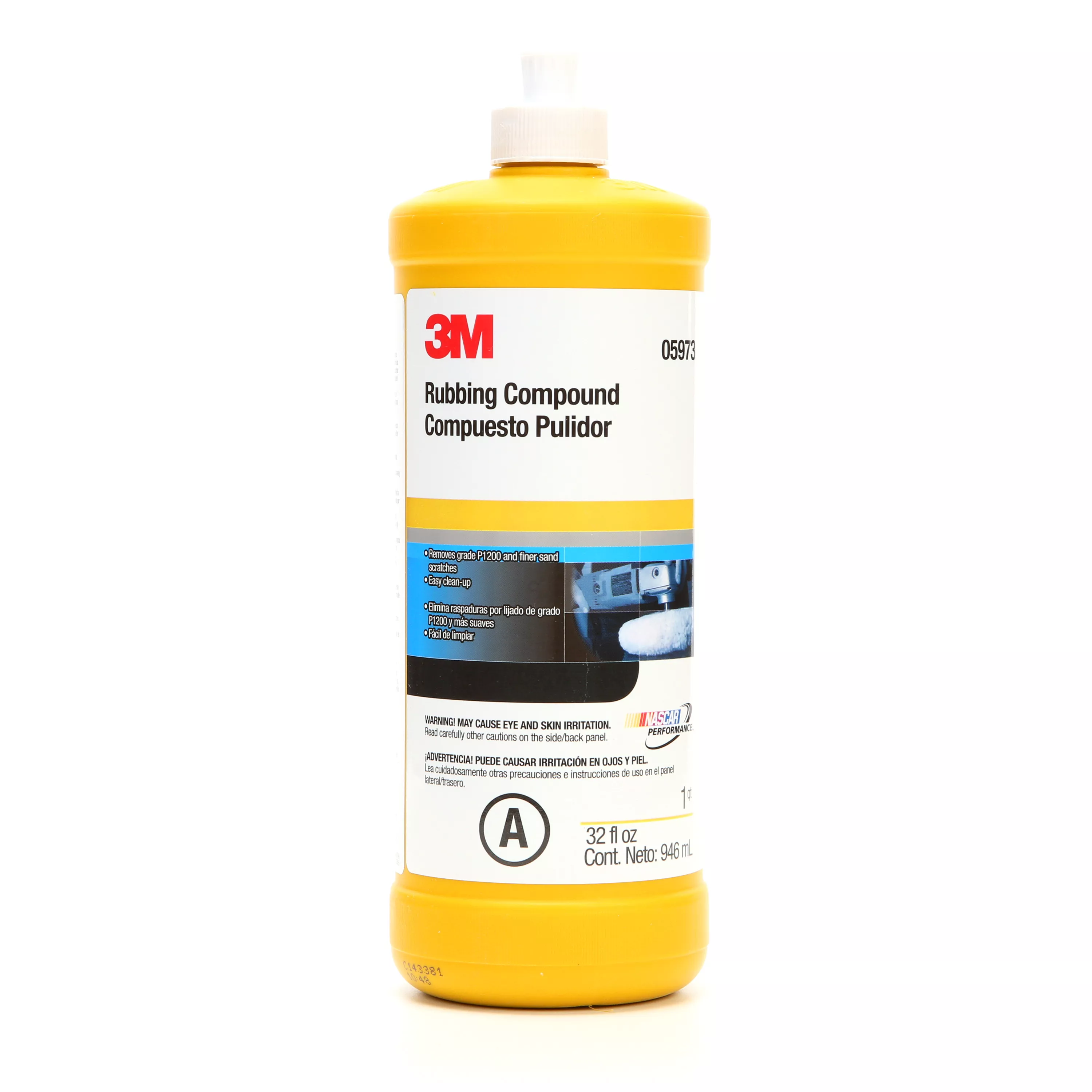 3M™ Rubbing Compound, 05973, 1 qt (32 fl oz/946 mL), 6 bottles per case