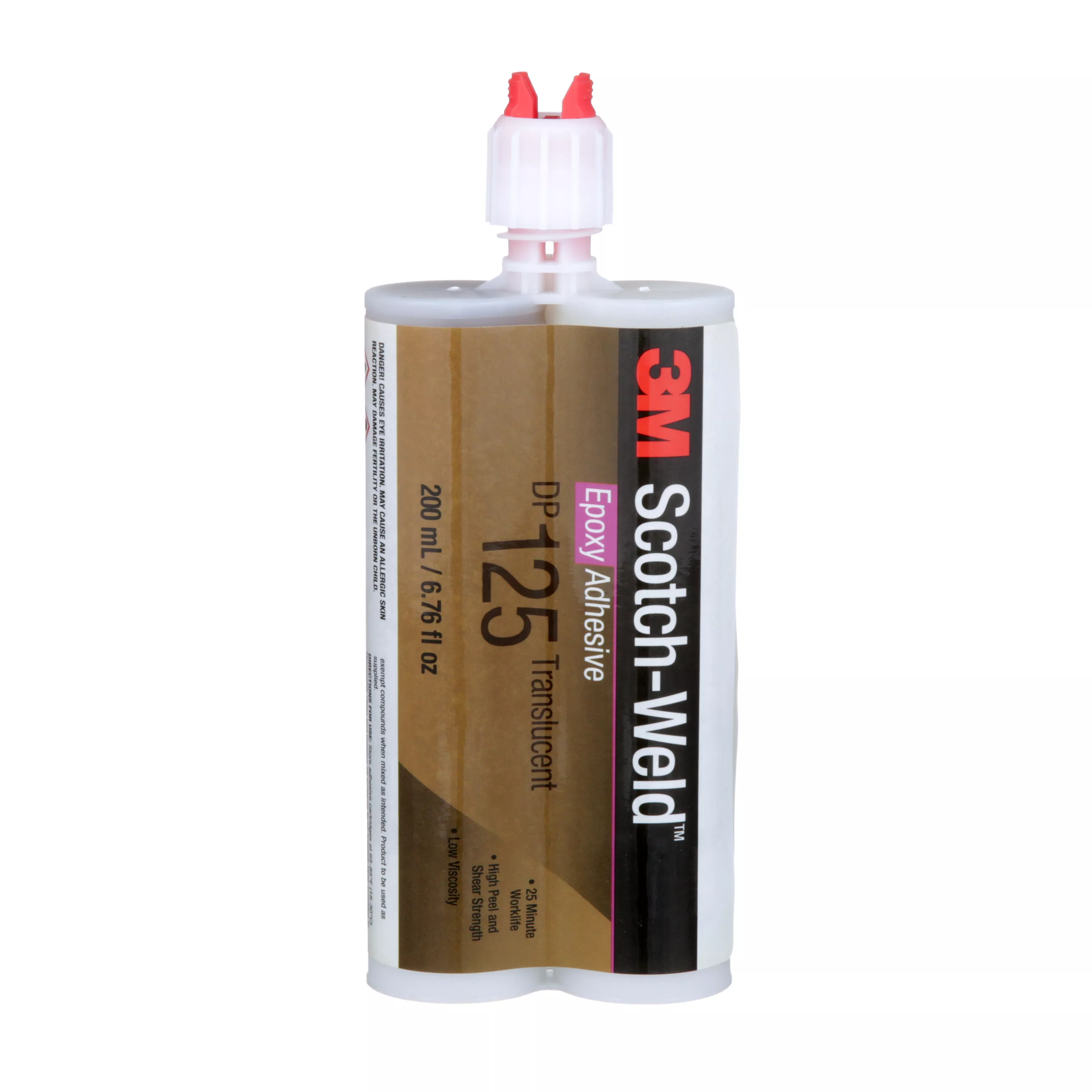 3M™ Scotch-Weld™ Epoxy Adhesive DP125, Translucent, 200 mL Duo-Pak,
12/Case