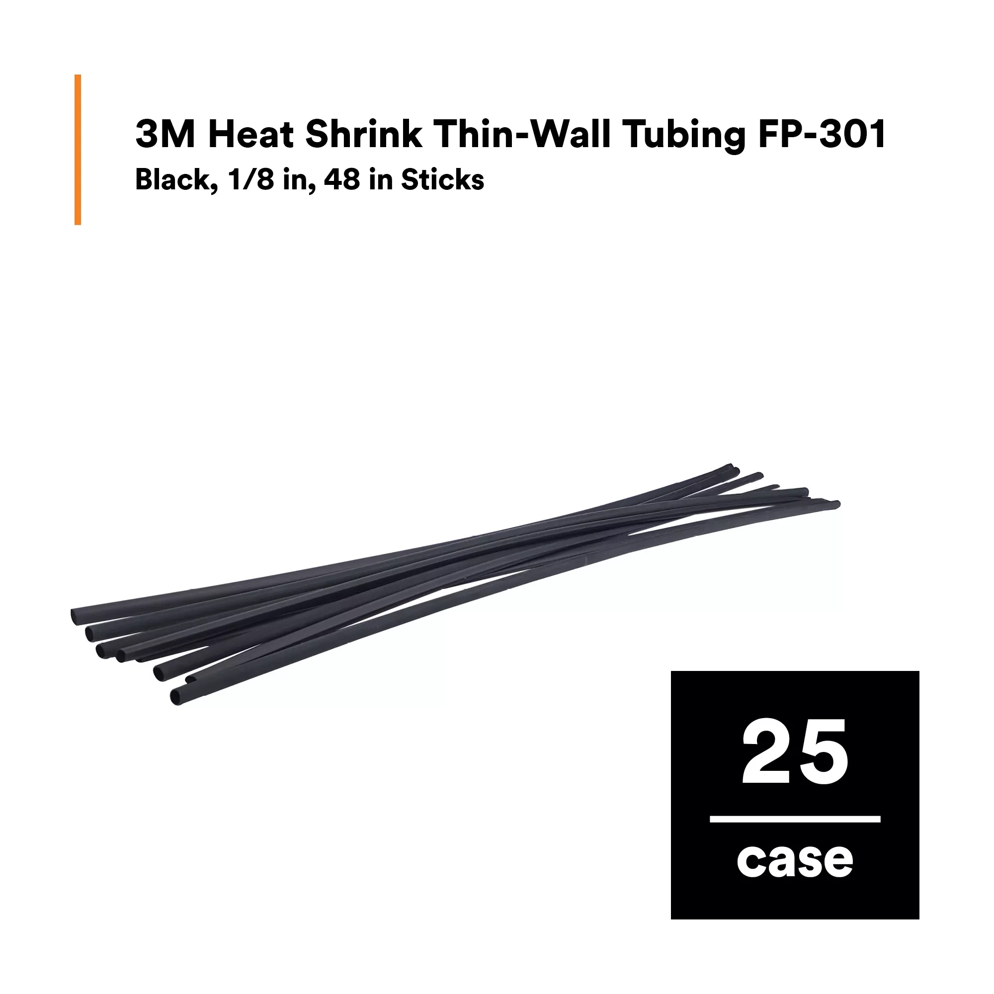 SKU 7100007364 | 3M™ Heat Shrink Thin-Wall Tubing FP-301-1/8-48