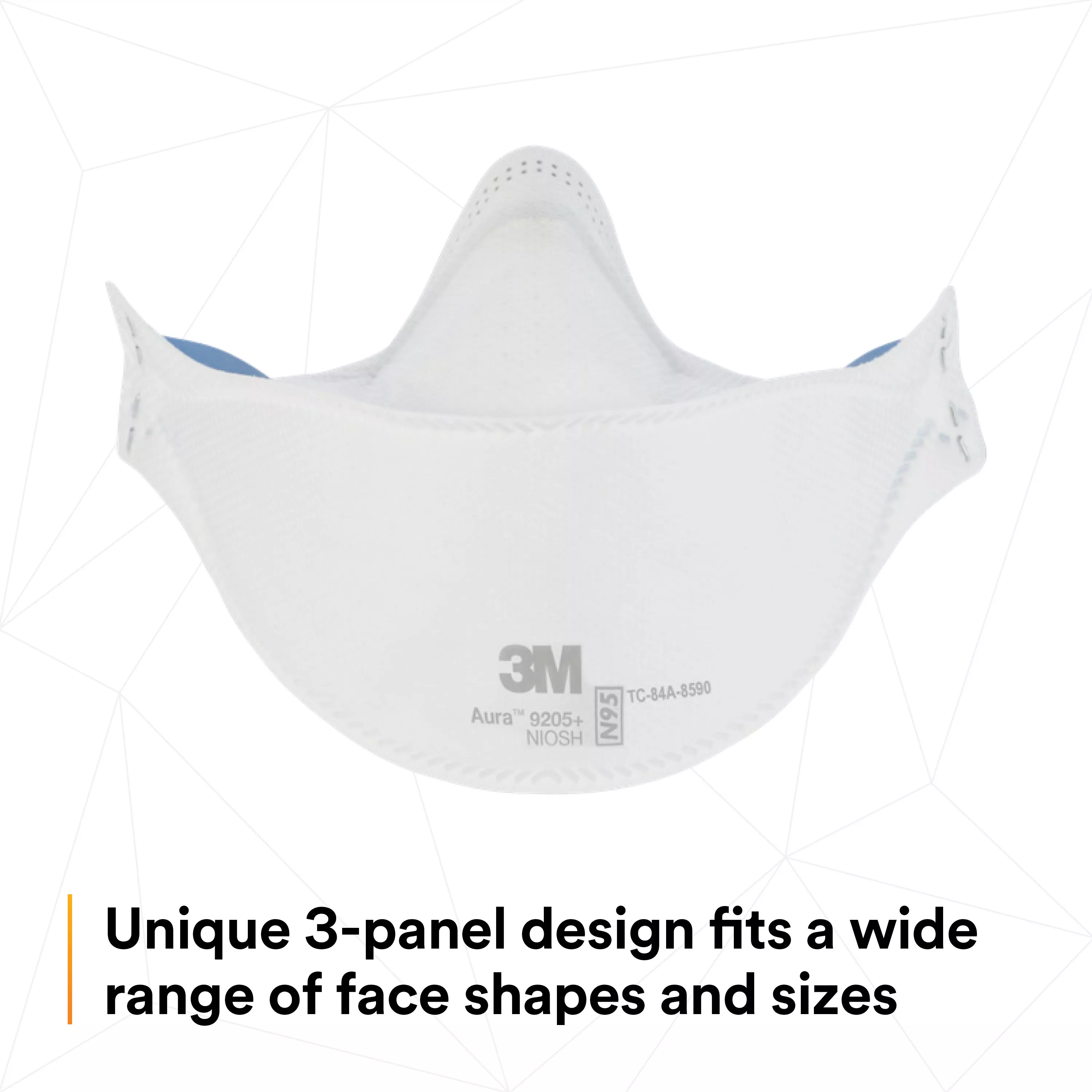 SKU 7100232940 | 3M™ Aura™ Particulate Respirator 9205+