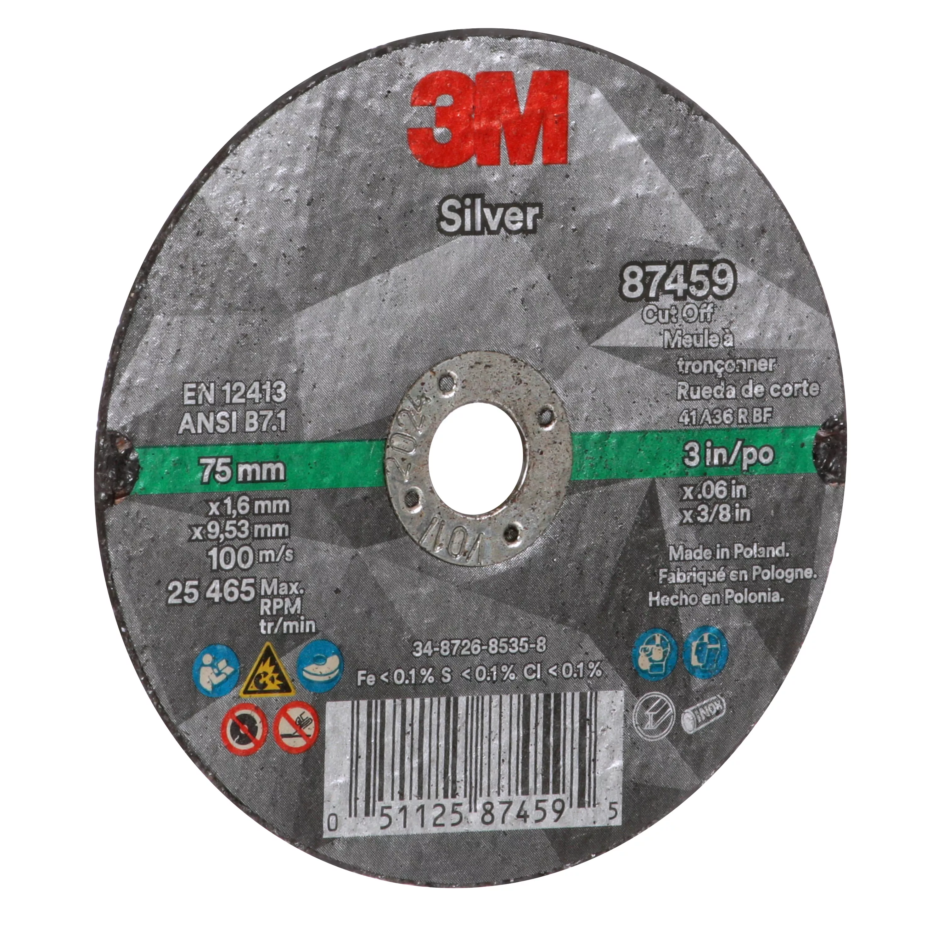 SKU 7100139210 | 3M™ Silver Cut-Off Wheel