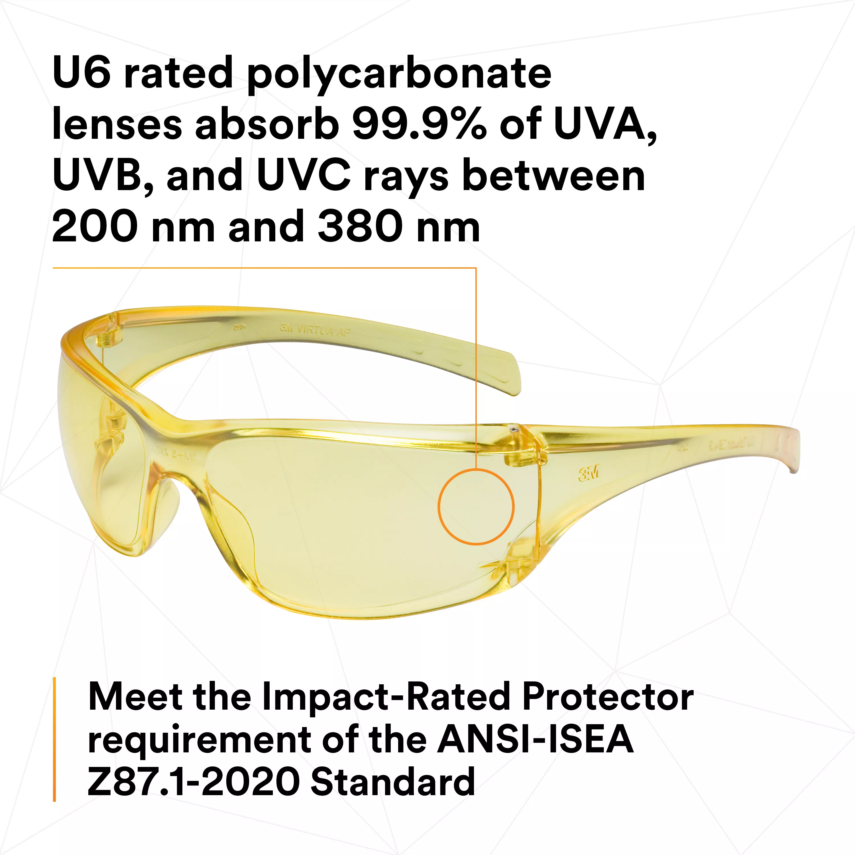 SKU 7000030052 | 3M™ Virtua™ AP Protective Eyewear 11817-00000-20 Amber Hard Coat Lens