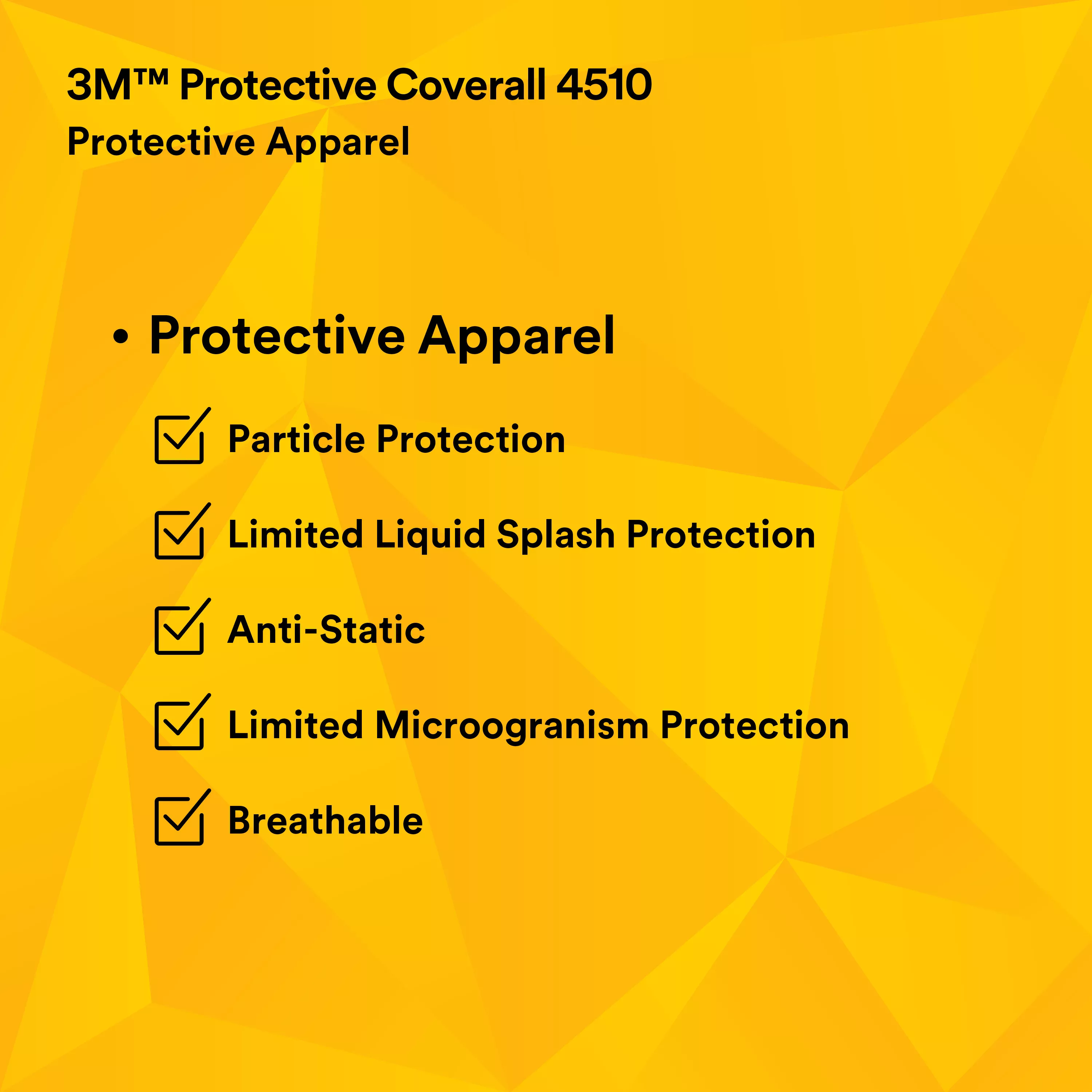 SKU 7000109028 | 3M™ Disposable Protective Coverall 4510-BLK-M