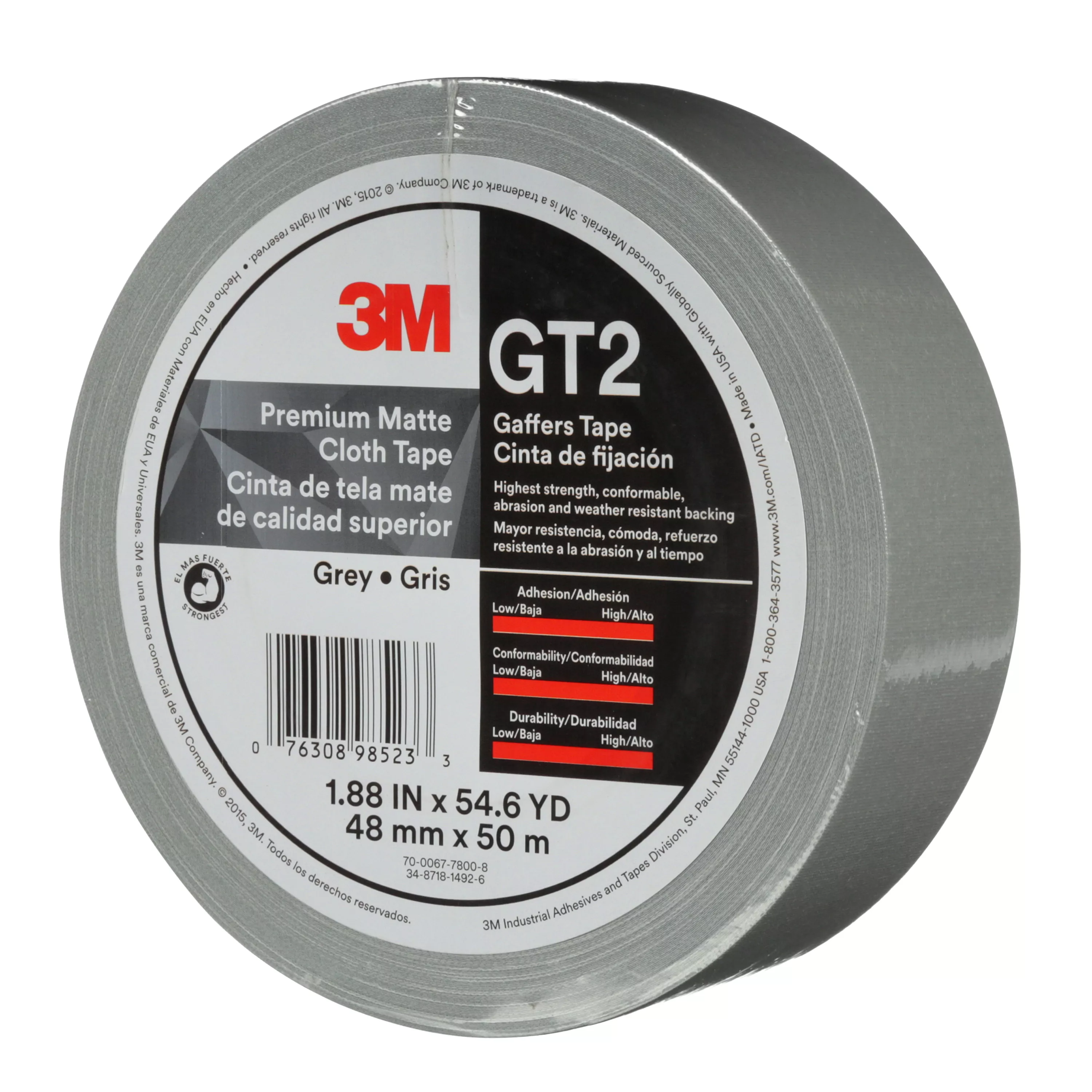 SKU 7010375518 | 3M™ Premium Matte Cloth (Gaffers) Tape GT2