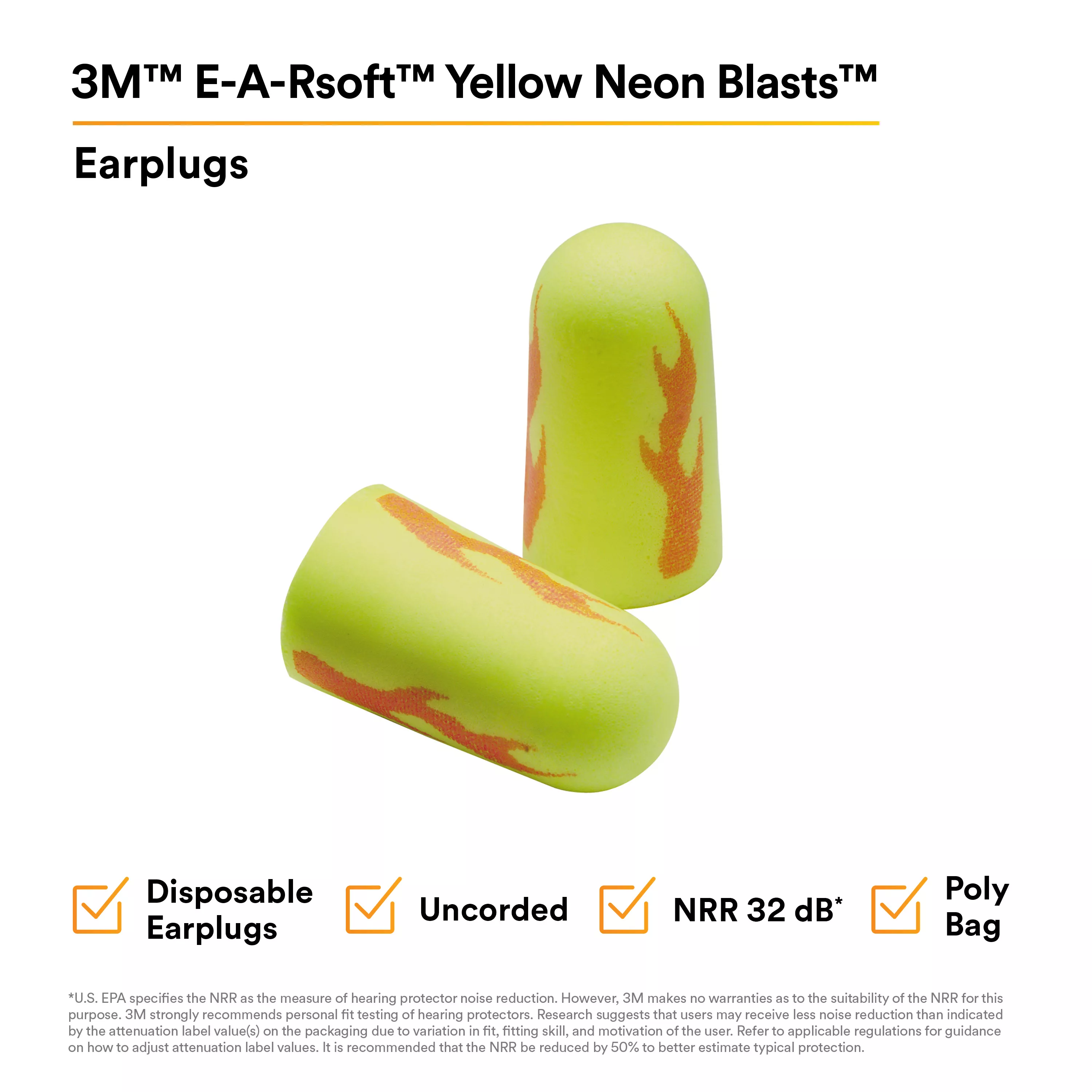 UPC 10080529120653 | 3M™ E-A-Rsoft™ Yellow Neon Blasts™ Earplugs 312-1252