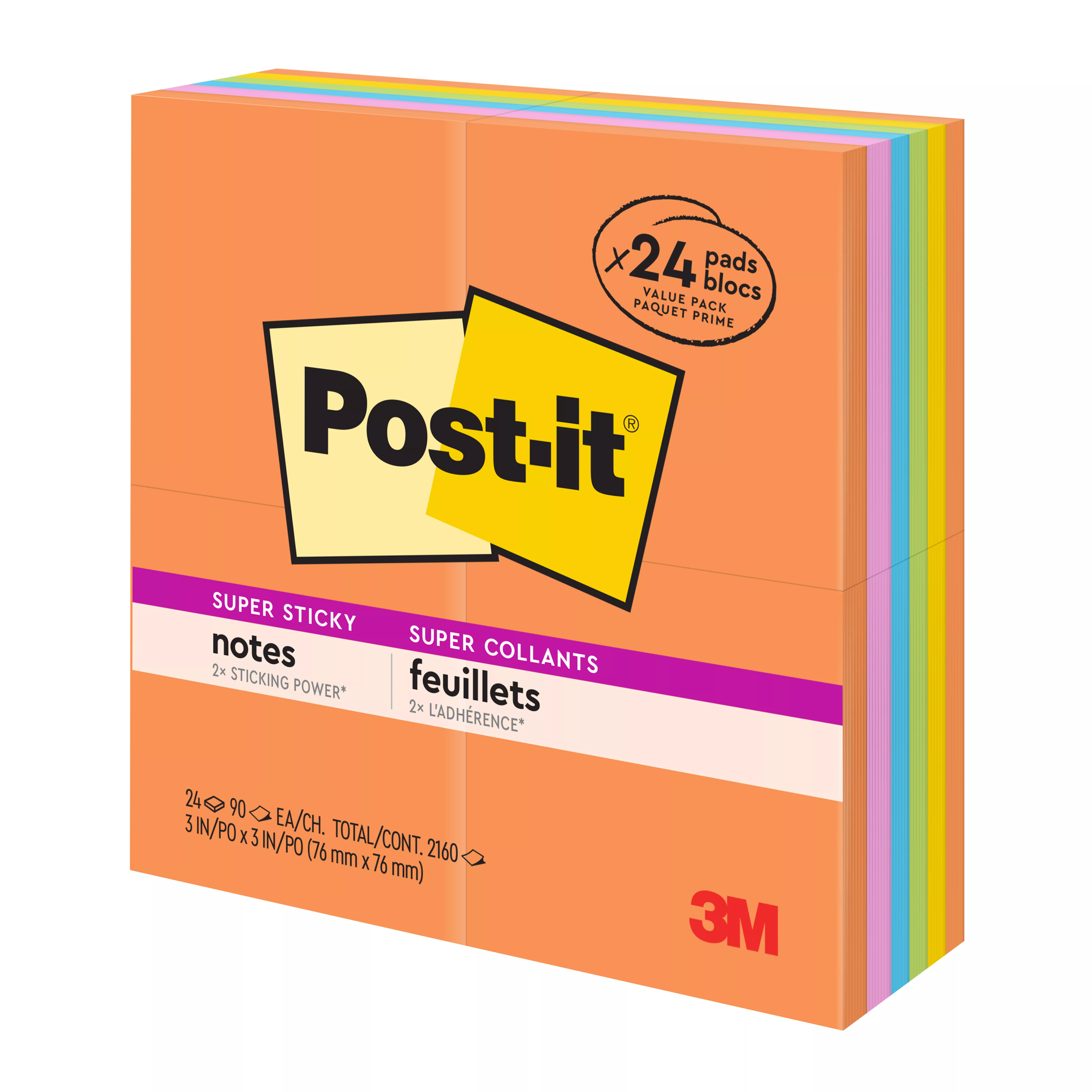 SKU 7010372306 | Post-it® Super Sticky Notes 654-12SSAU+4