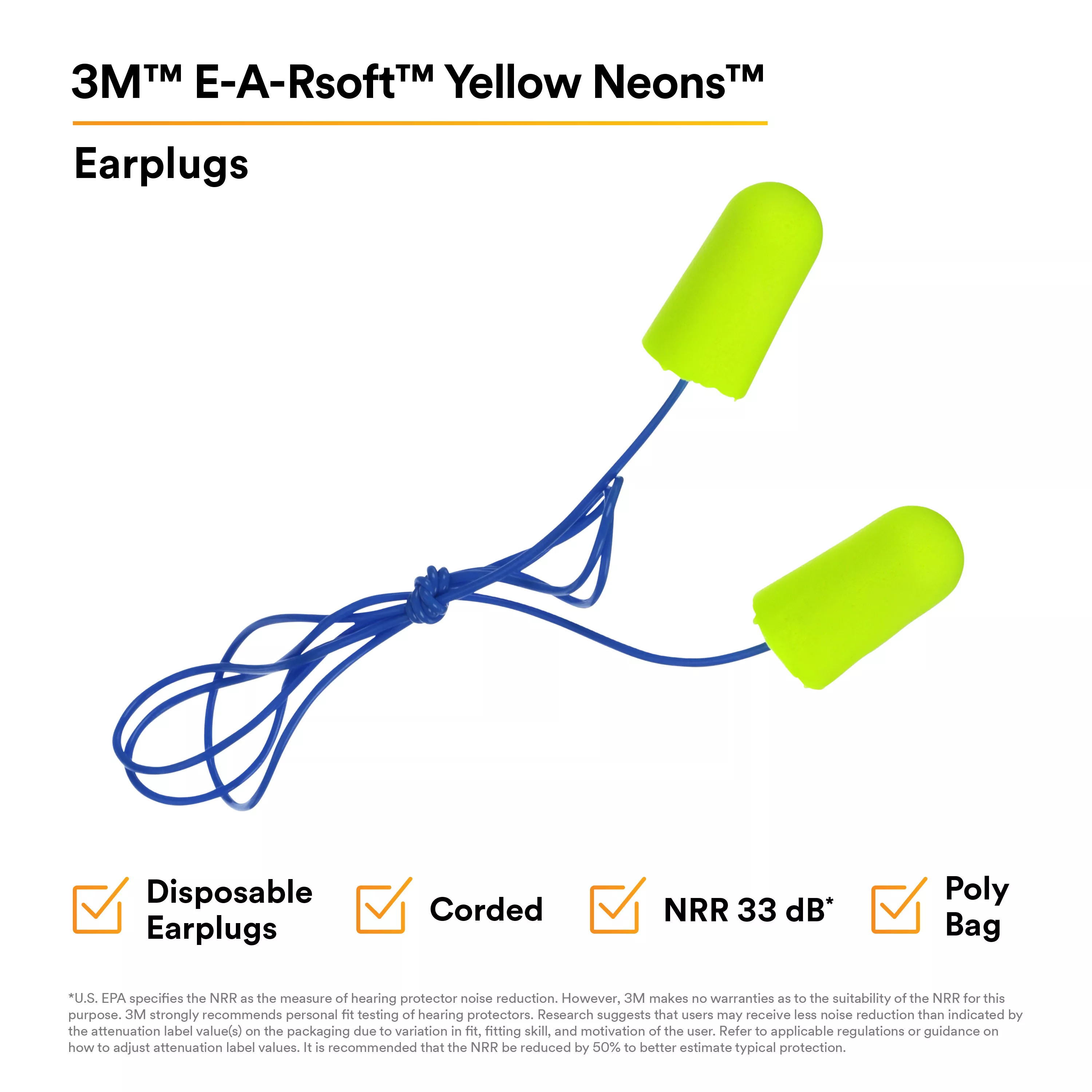 UPC 10080529110333 | 3M™ E-A-Rsoft™ Yellow Neons™ Earplugs 311-1250