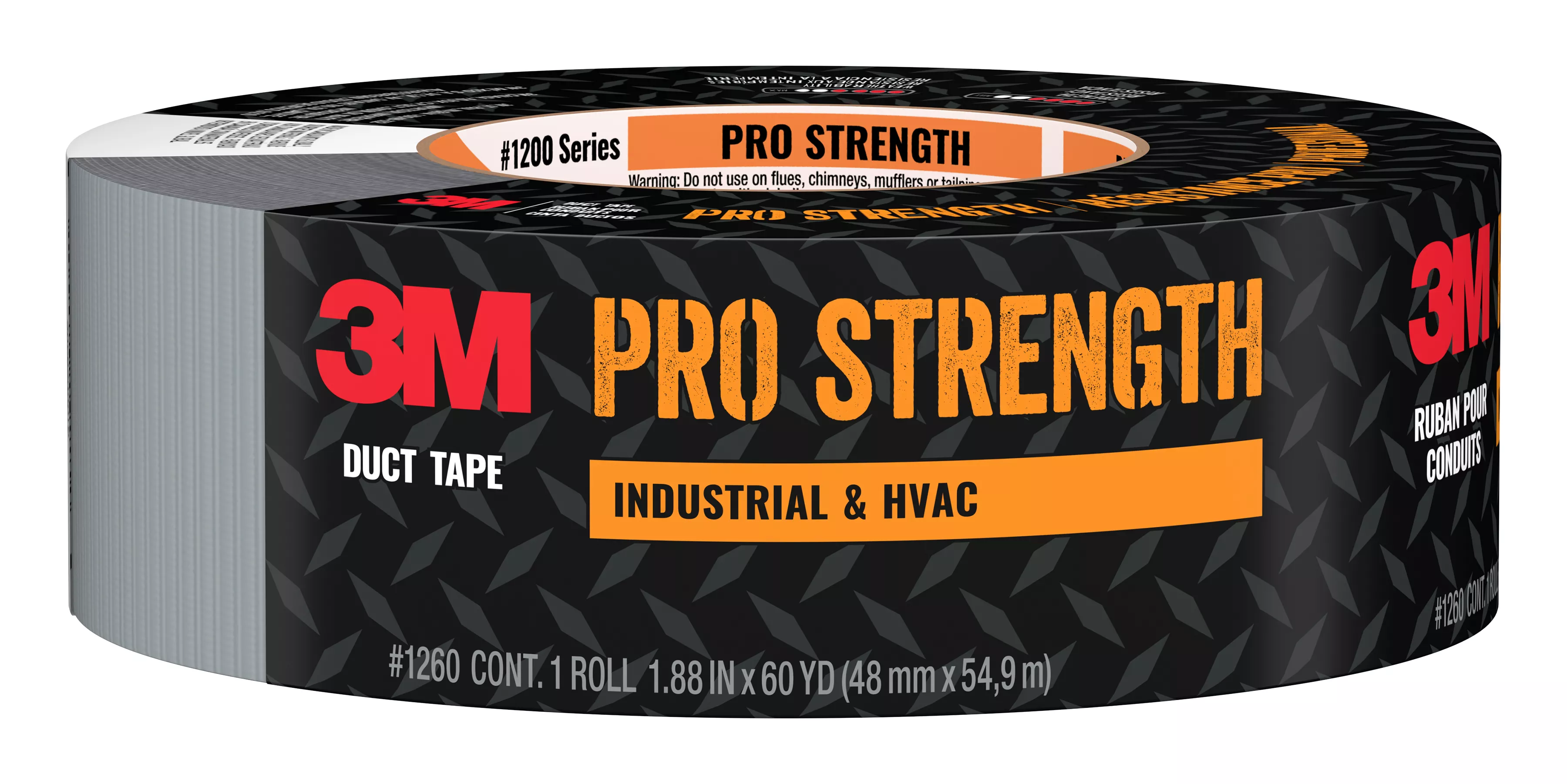 3M™ Pro Strength Duct Tape 1260-A 1.88 in x 60 yd (48 mm x 54.8 m) 24 rls/cs