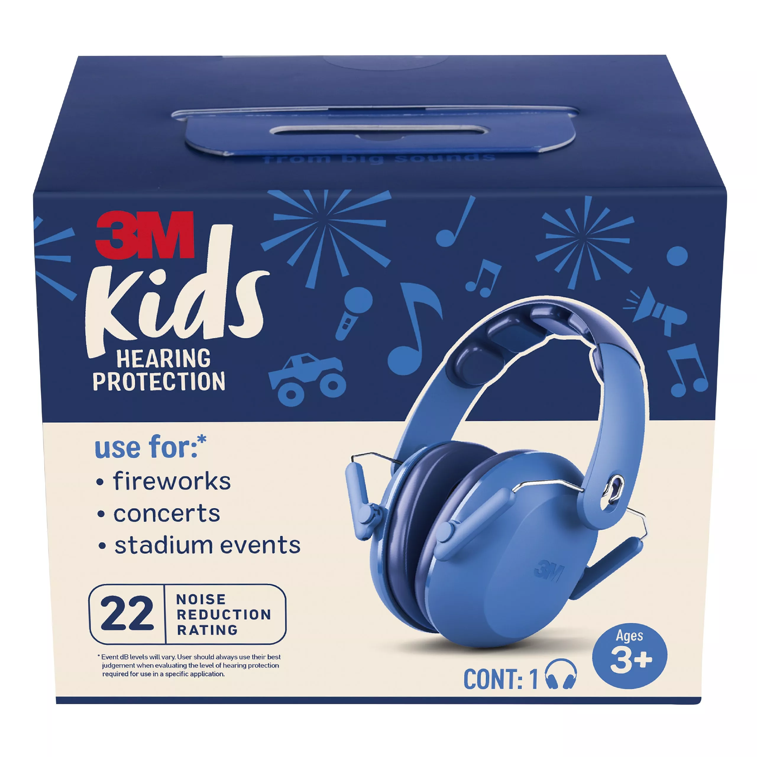 3M™ Kids Hearing Protection PKIDSB-BLU, Blue, 4 ea/case