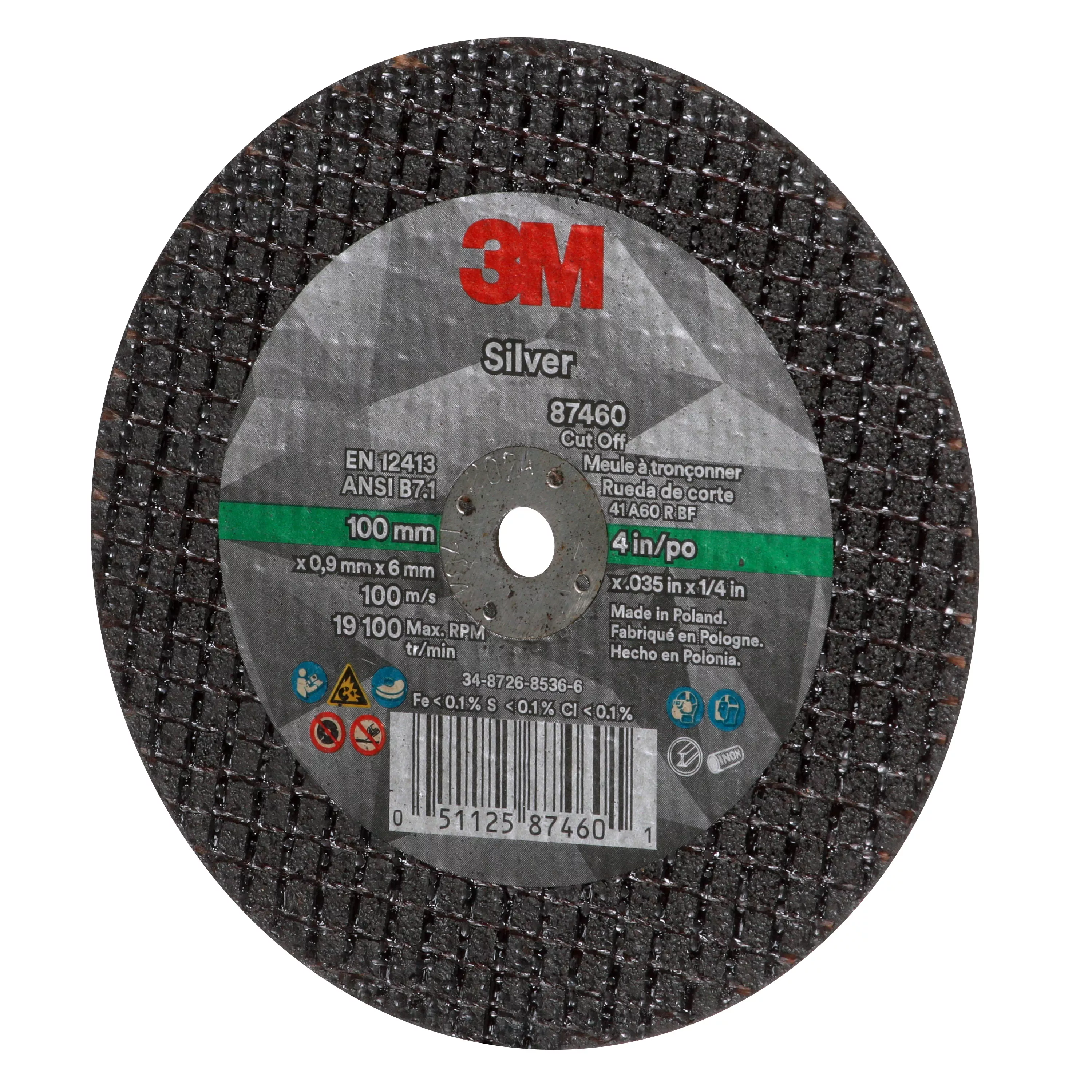 Product Number 87460 | 3M™ Silver Cut-Off Wheel