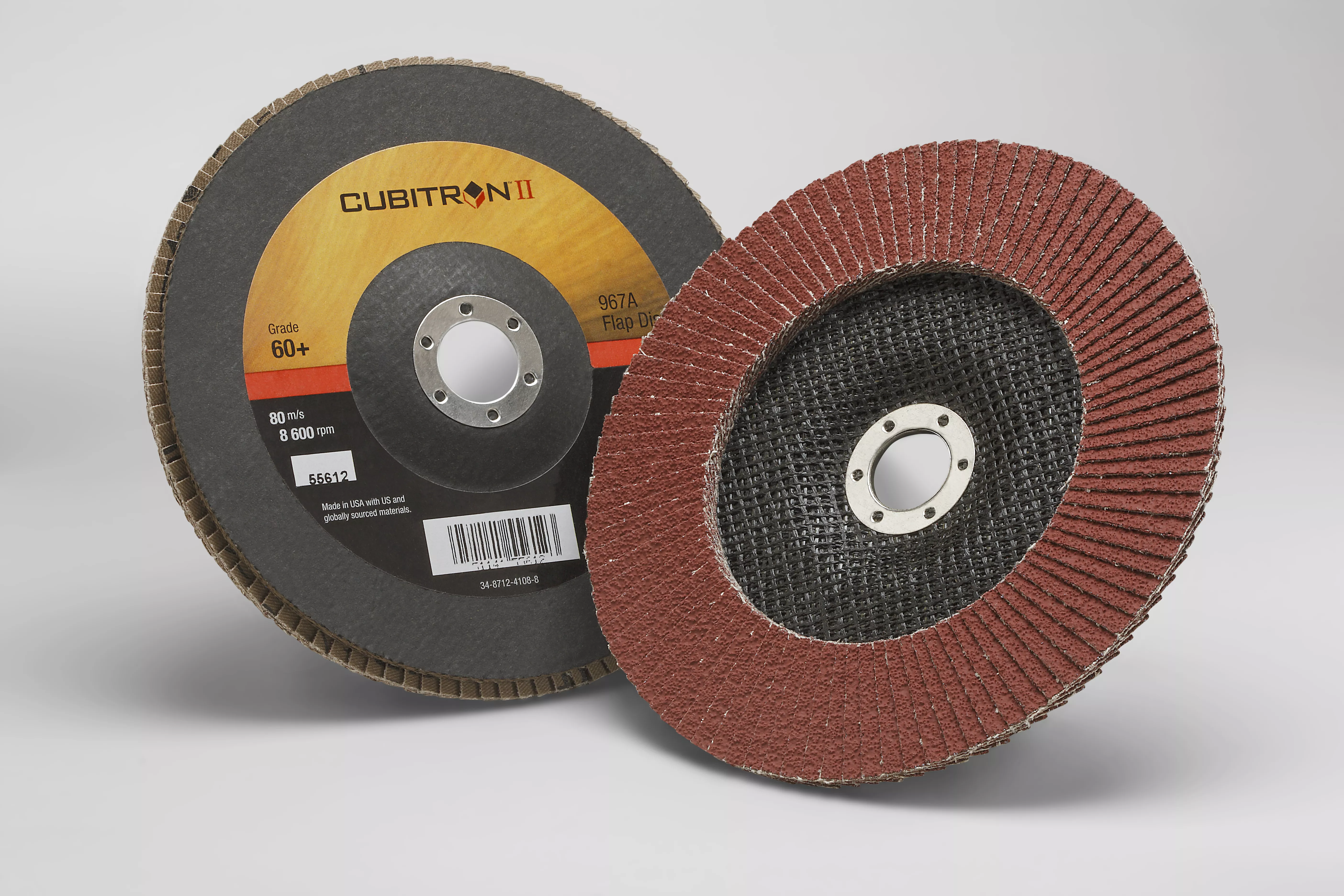 3M™ Cubitron™ II Flap Disc 967A, 60+, T27, 7 in x 7/8 in, 5 ea/Case