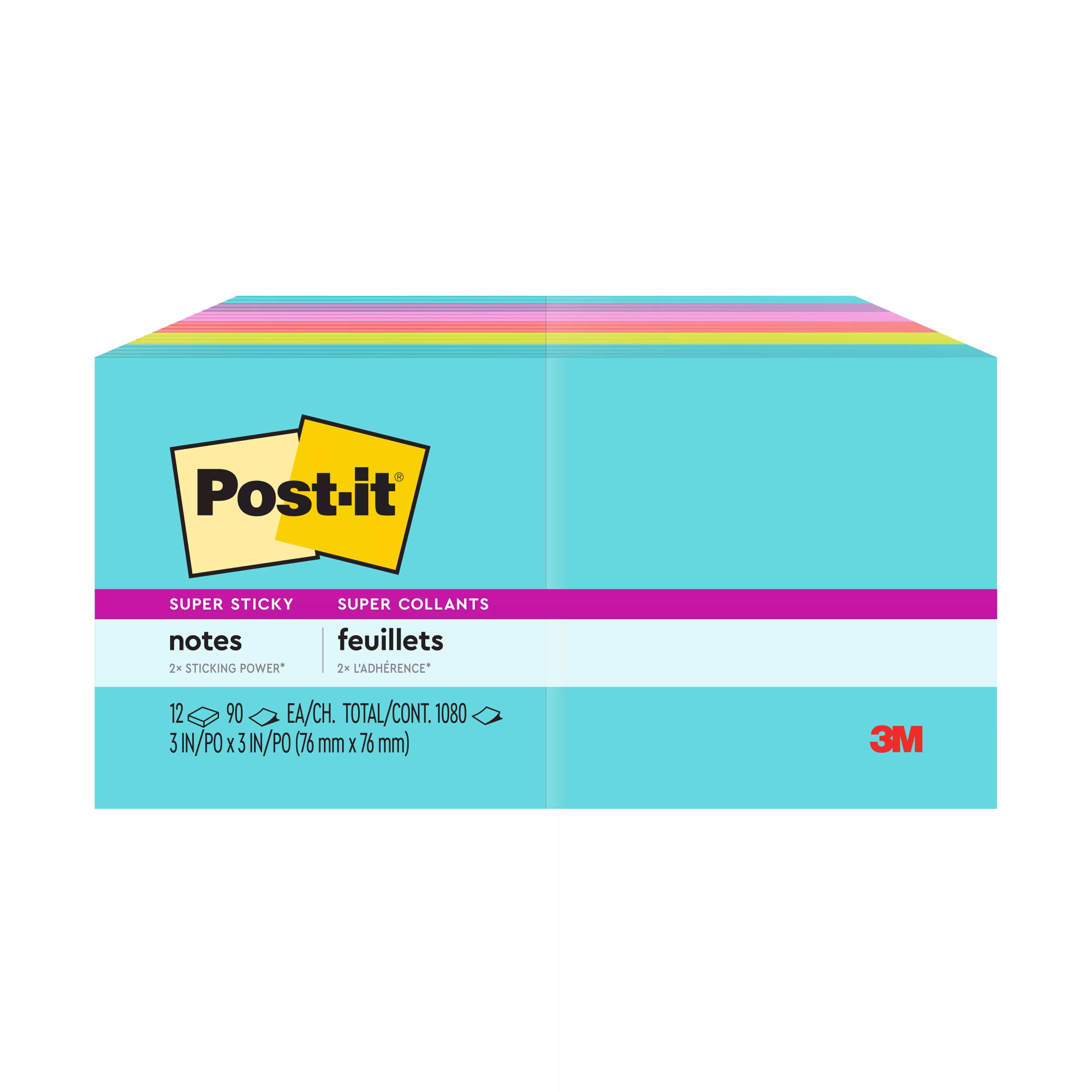 SKU 7100088470 | Post-it® Super Sticky Notes 654-12SSMIA