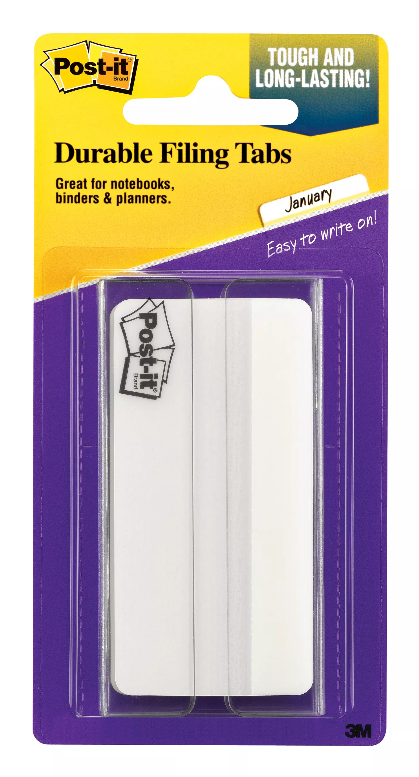 Post-it® Durable Tabs 686F-50WH3IN, 3 in. x 1.5 (76,2 mm x 38 mm) White 24 pk/cs