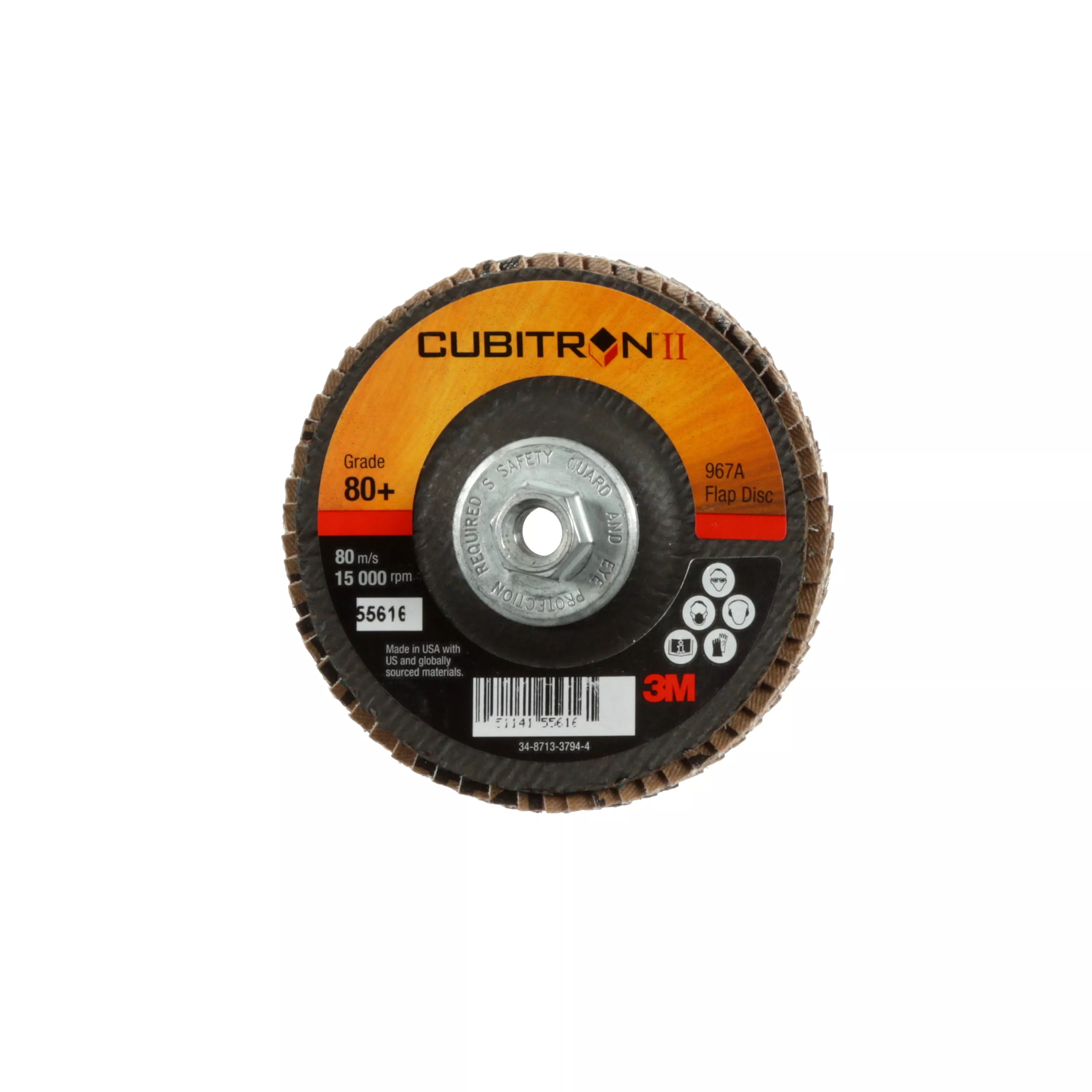 SKU 7010308943 | 3M™ Cubitron™ II Flap Disc 967A