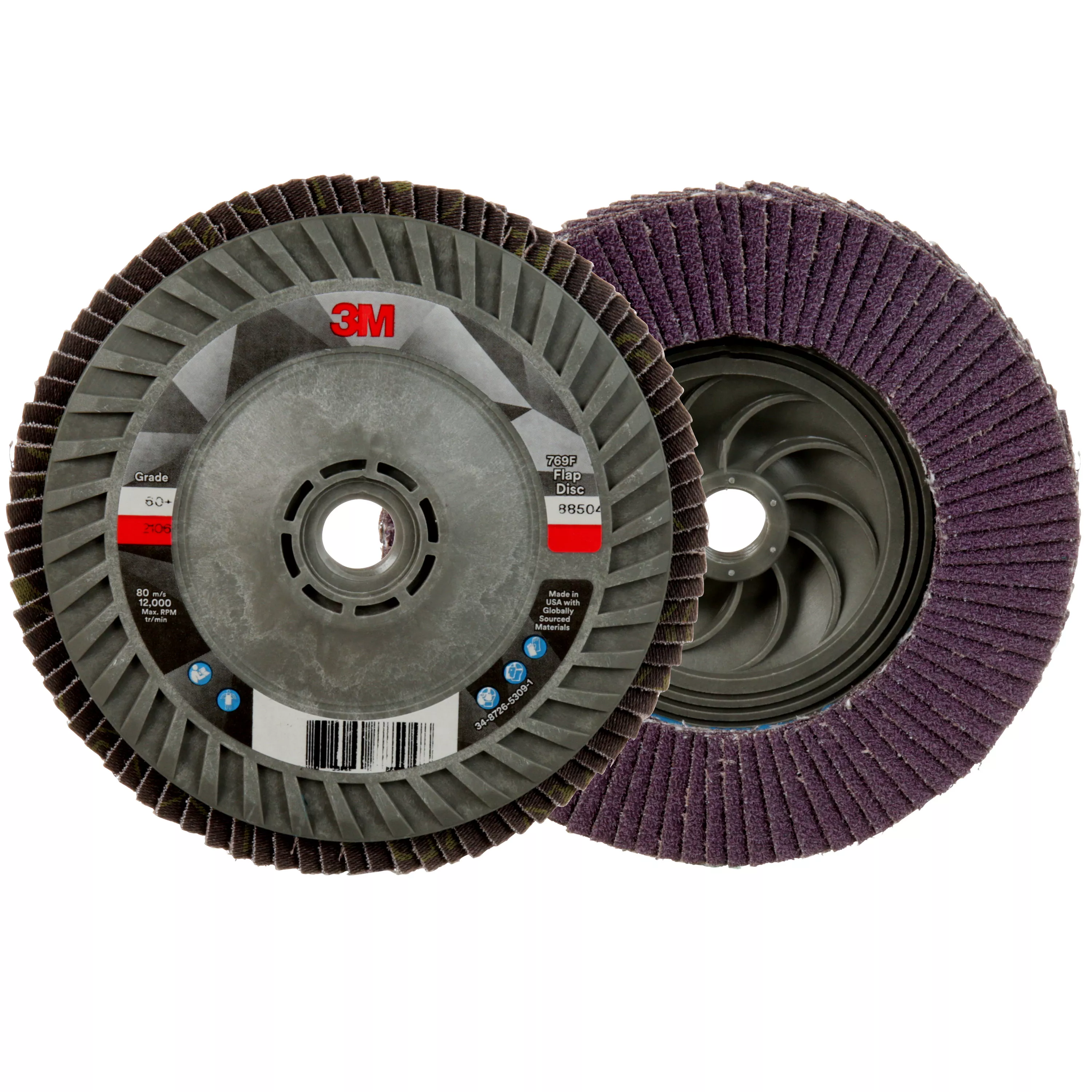 3M™ Flap Disc 769F, 60+, T27 Quick Change, 5 in x 5/8 in-11, 10 ea/Case