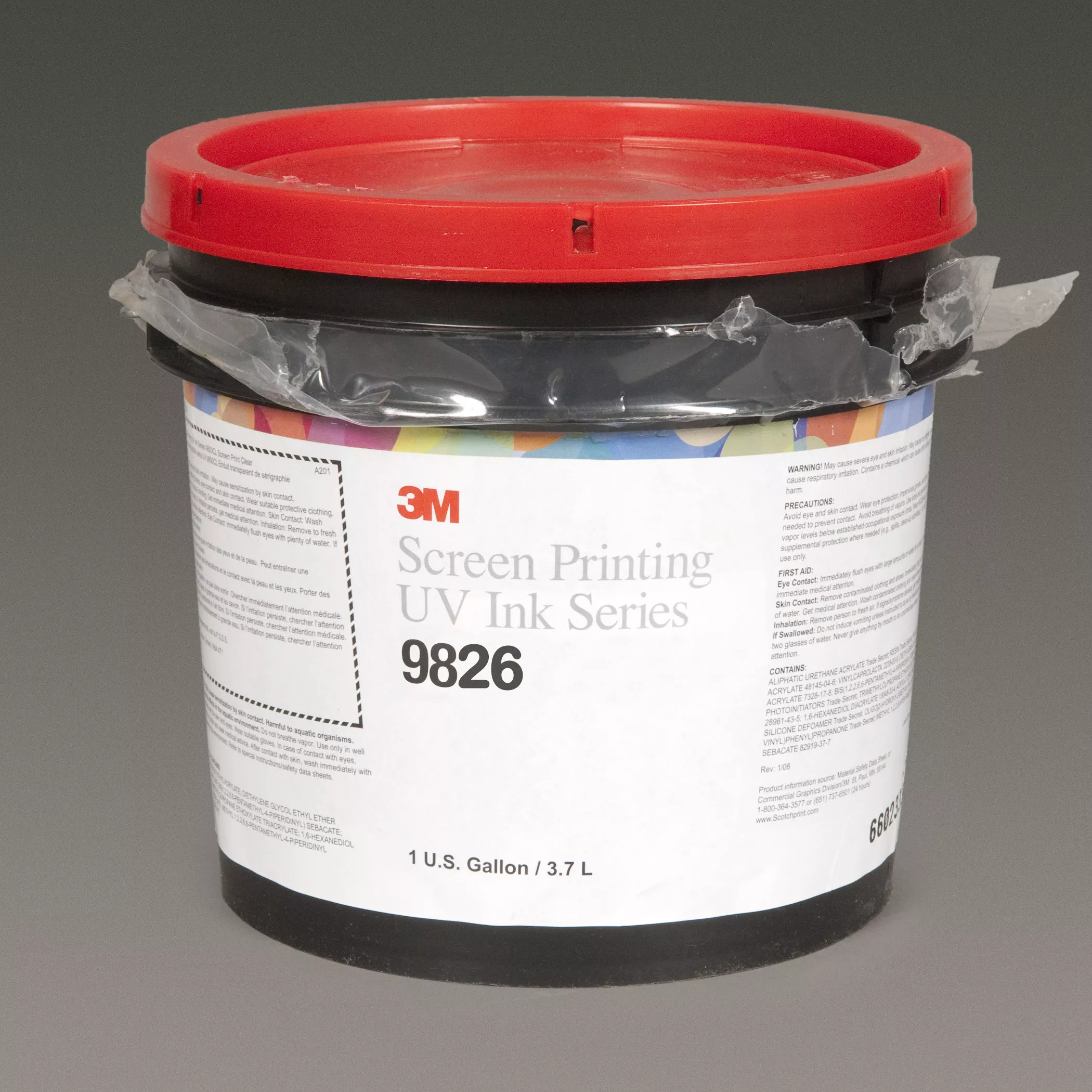 3M™ Screen Printing UV Ink 9826, Brick Red, 1 Gallon Container