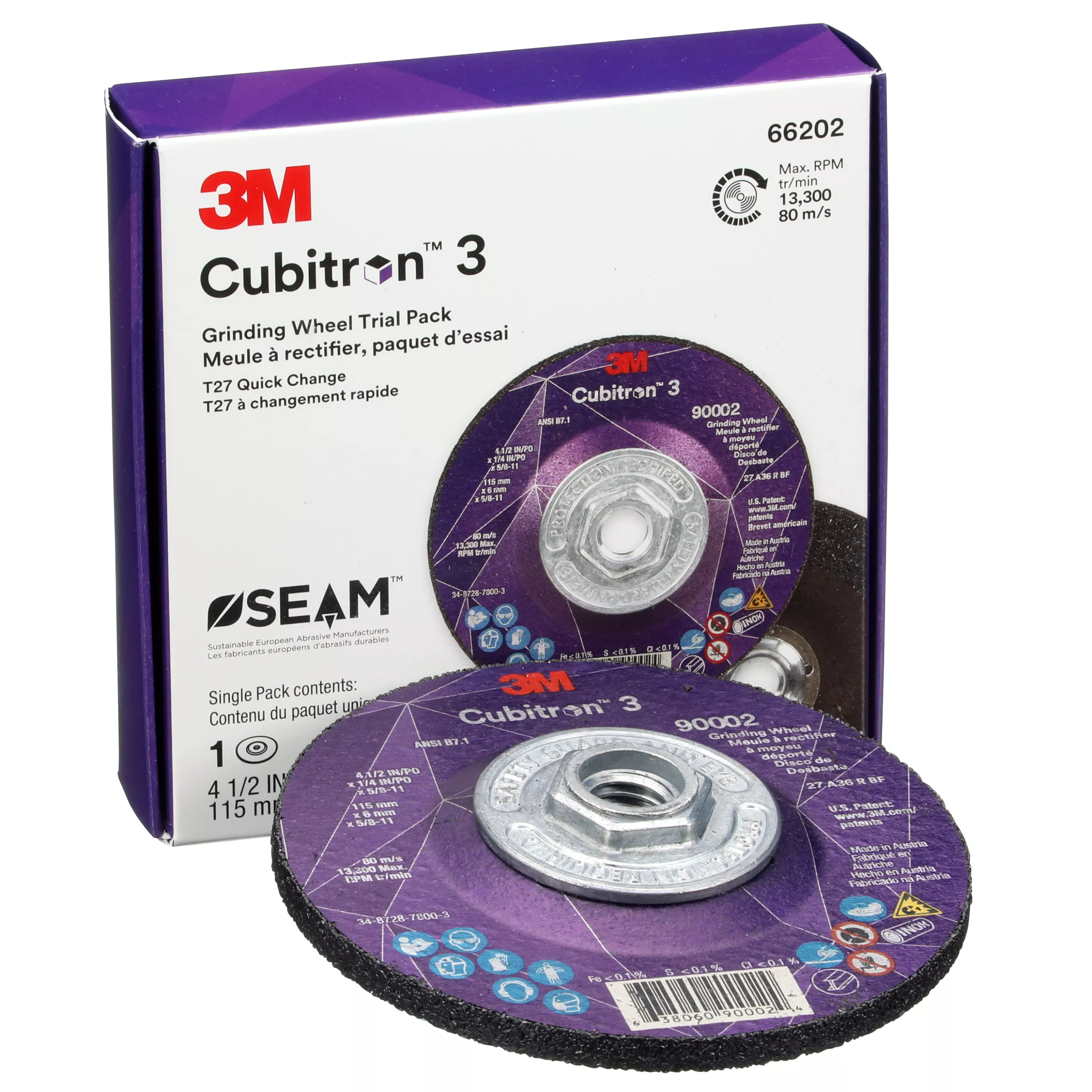 SKU 7100316886 | 3M™ Cubitron™ 3 Depressed Center Grinding Wheel