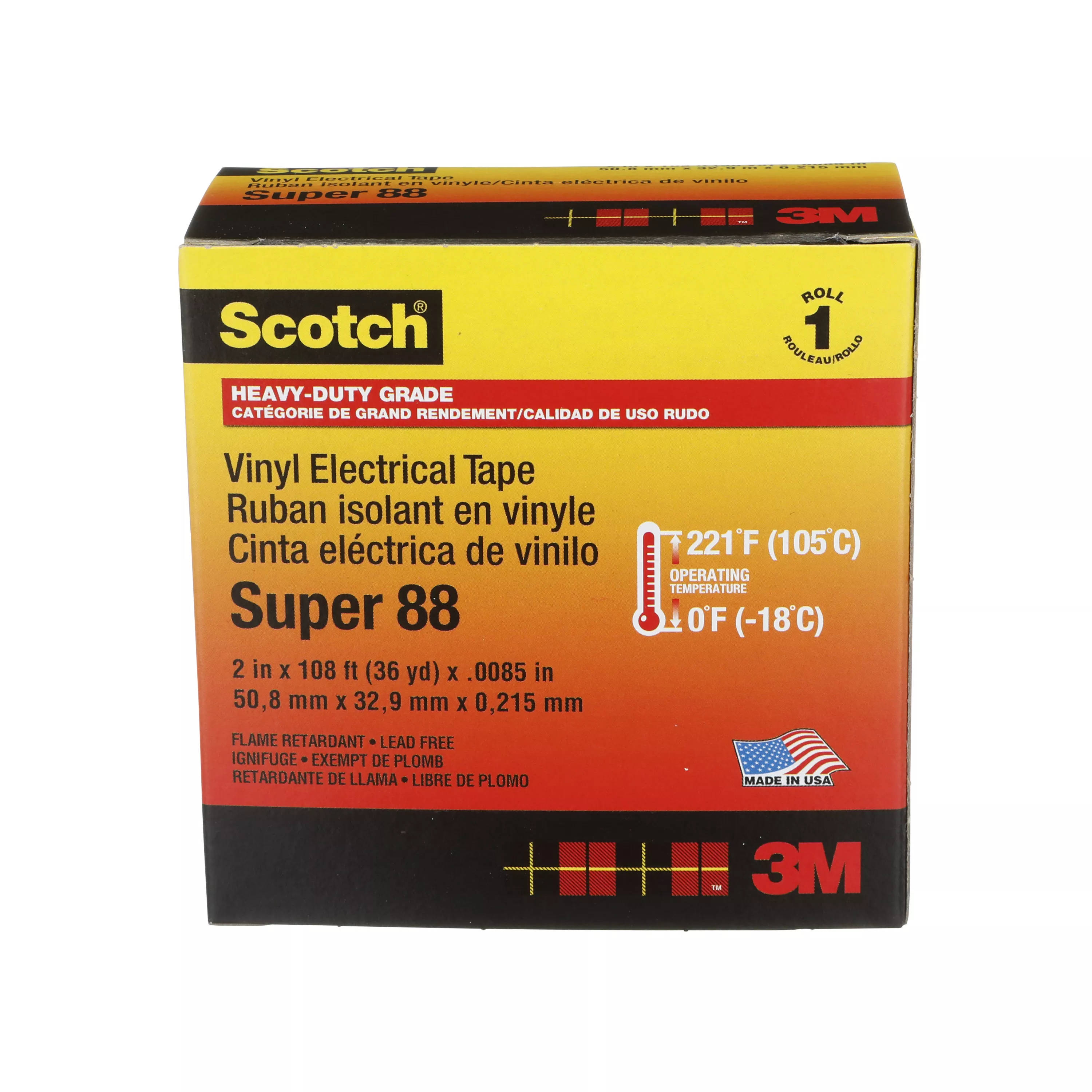 SKU 7000006093 | Scotch® Vinyl Electrical Tape Super 88