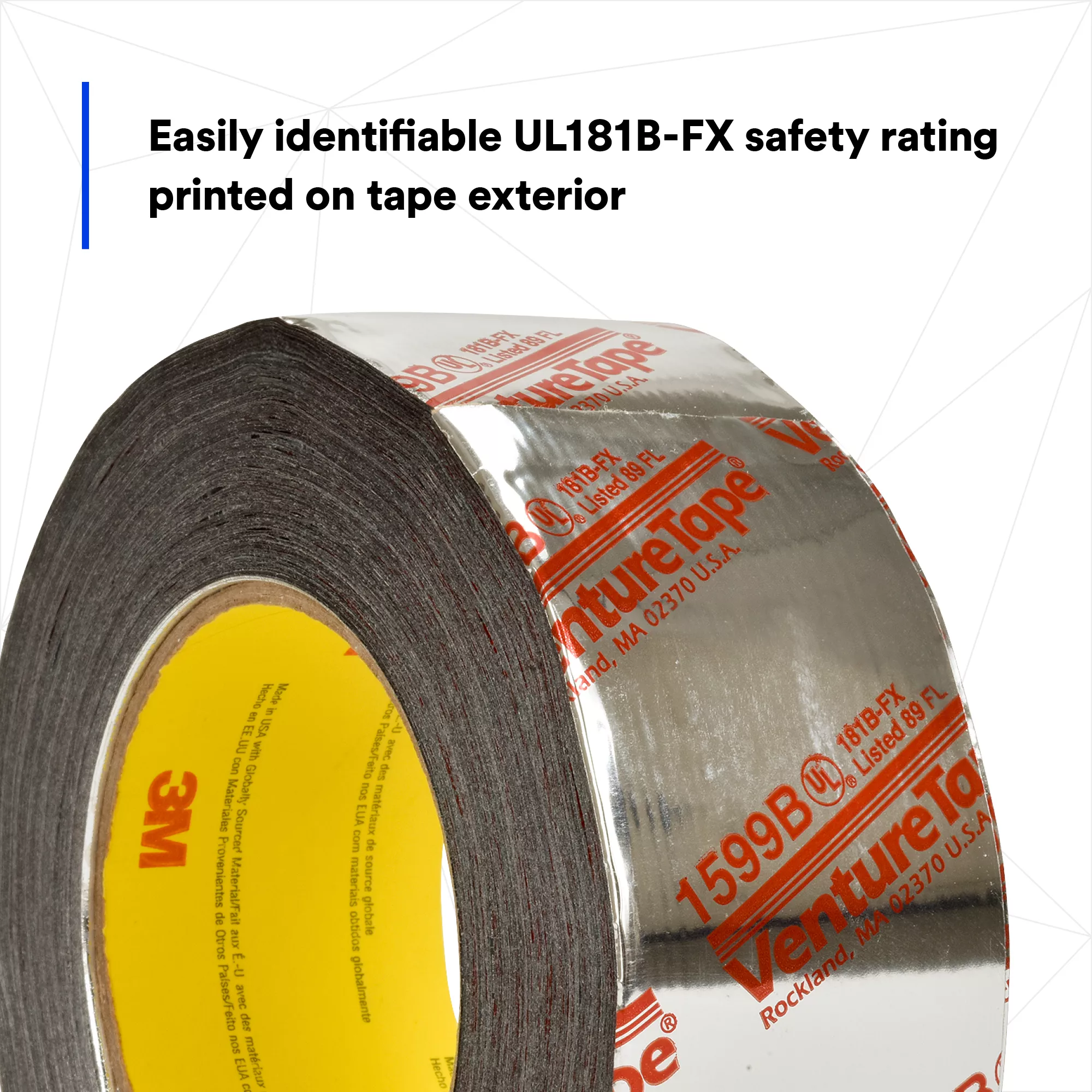 SKU 7100043760 | 3M™ Venture Tape™ UL181B-FX Polypropylene Duct Tape 1599B