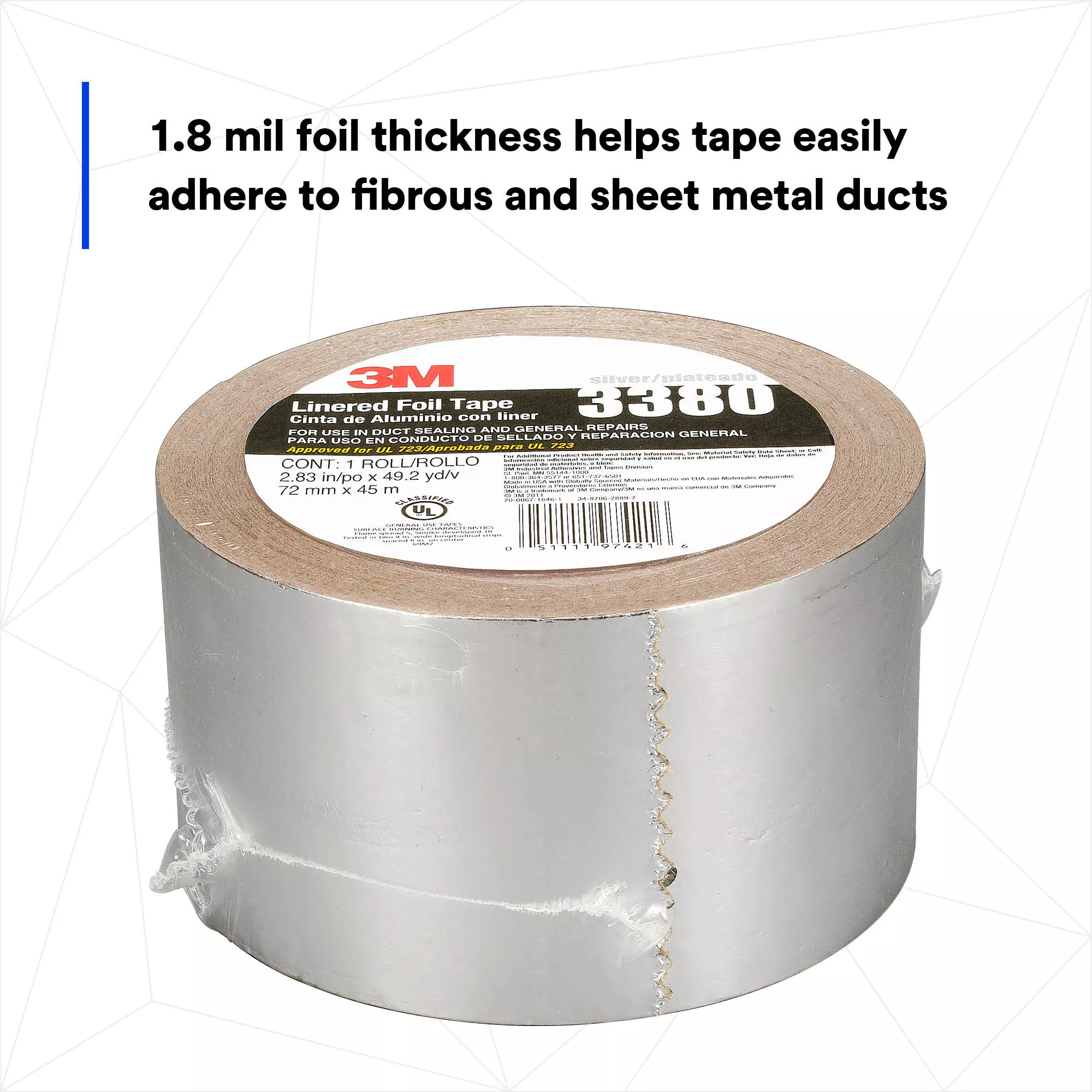 SKU 7010375681 | 3M™ Aluminum Foil Tape 3380