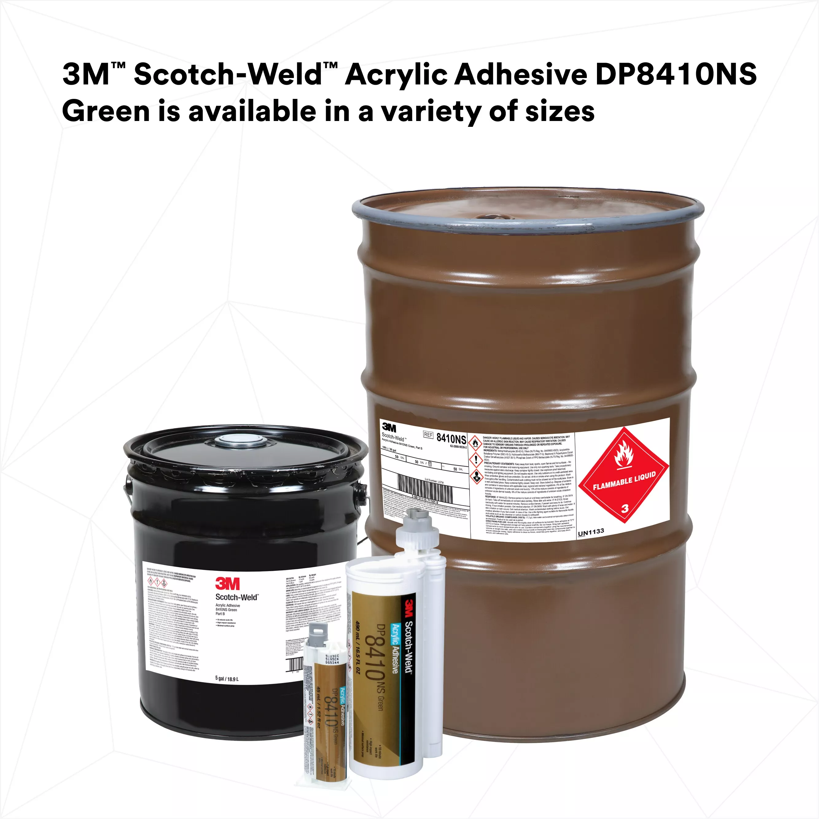 SKU 7100024055 | 3M™ Scotch-Weld™ Acrylic Adhesive DP8410NS