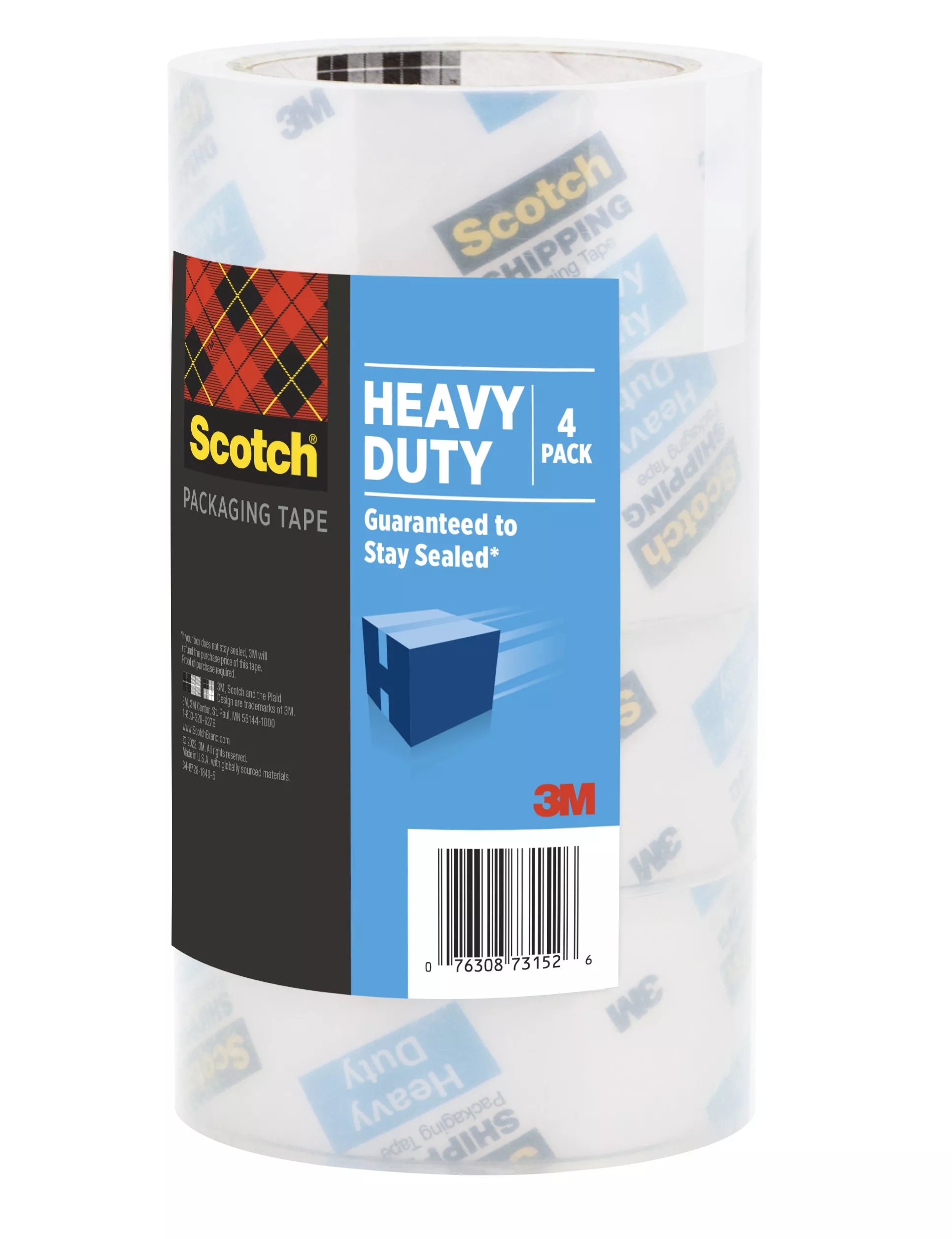 SKU 7100327997 | Scotch® Heavy Duty Shipping Packaging Tape 3850S-LR4-4GC