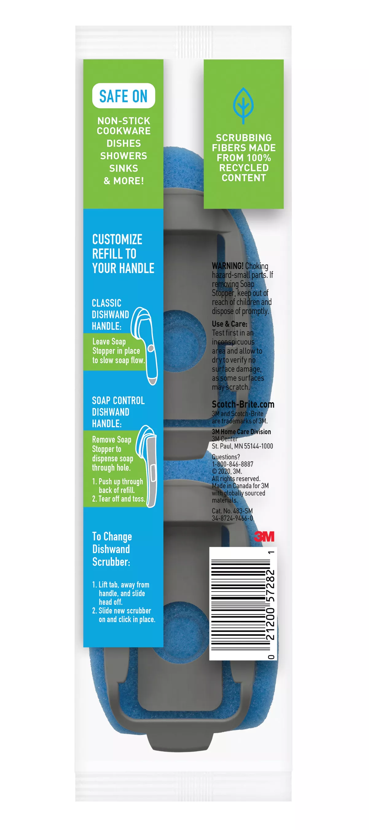 Product Number 483-12-RSC-RRP | Scotch-Brite™ Non-Scratch Dishwand Refills 483-12-RSC-RRP