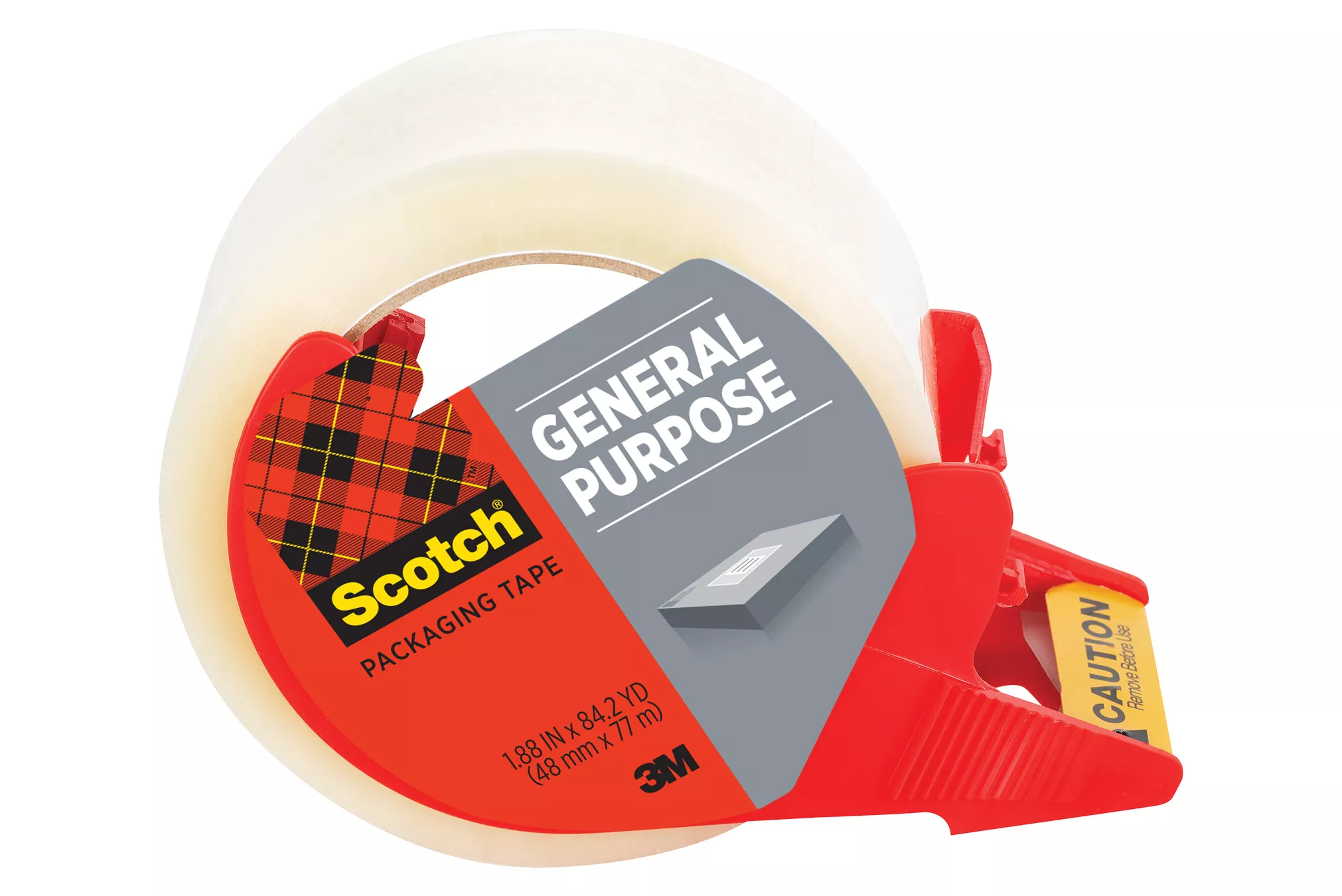 Scotch® Shipping Packaging Tape 3350-77-RD36GC, 1.88 in x 84.2 yd (48 mm x 77 m)