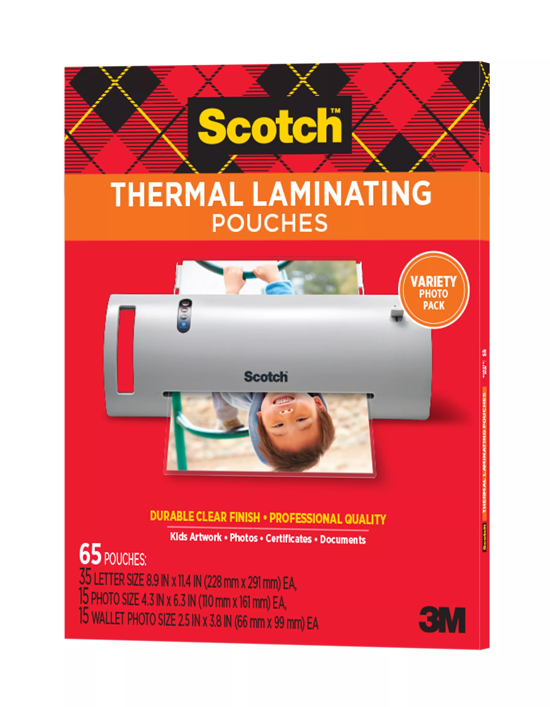 Scotch™ Thermal Pouches TP-8000-VP, Variety Pack of letter size, 4