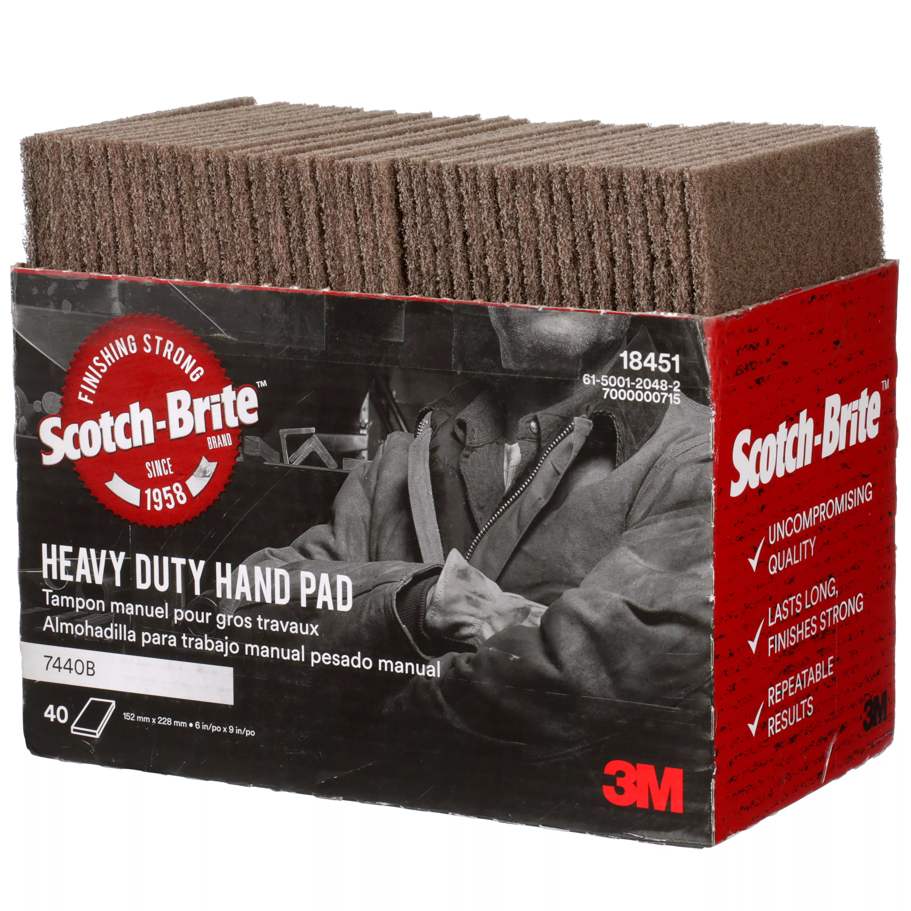 SKU 7000000715 | Scotch-Brite™ Heavy Duty Hand Pad 7440B