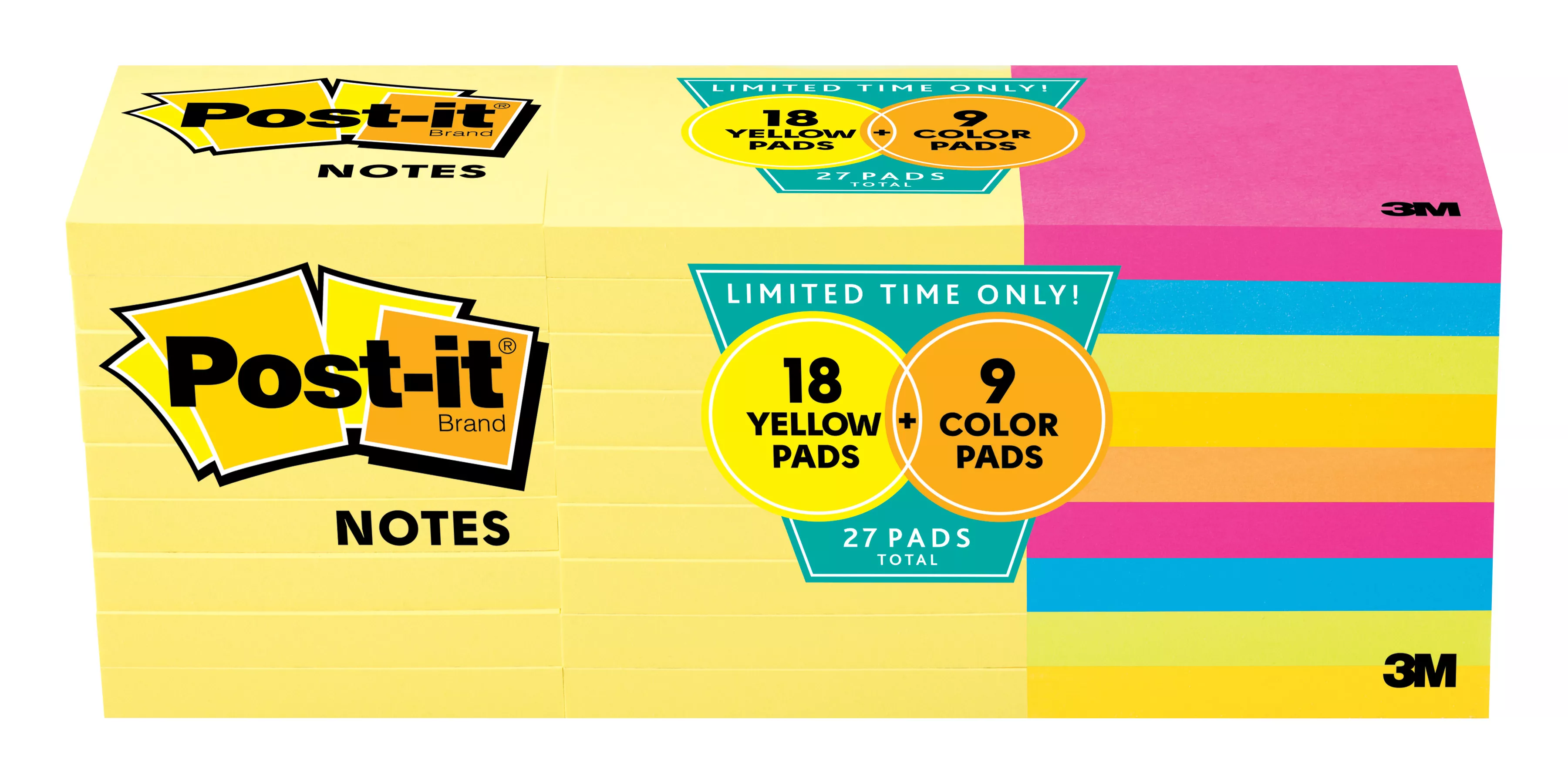 Post-it® Notes 654-2700-YW, 3 in x 3 in (76 mm x 76 mm)