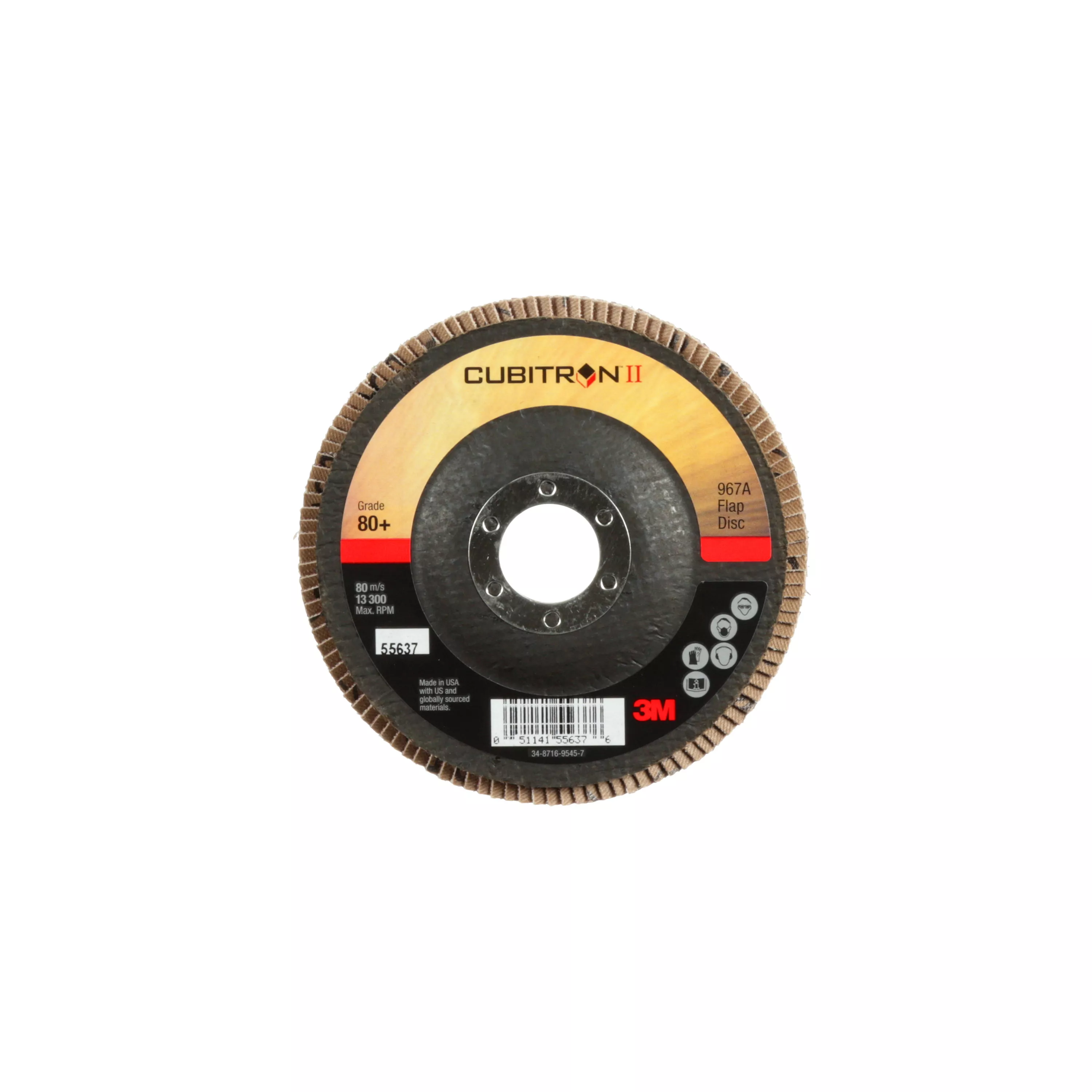 SKU 7010363303 | 3M™ Cubitron™ II Flap Disc 967A