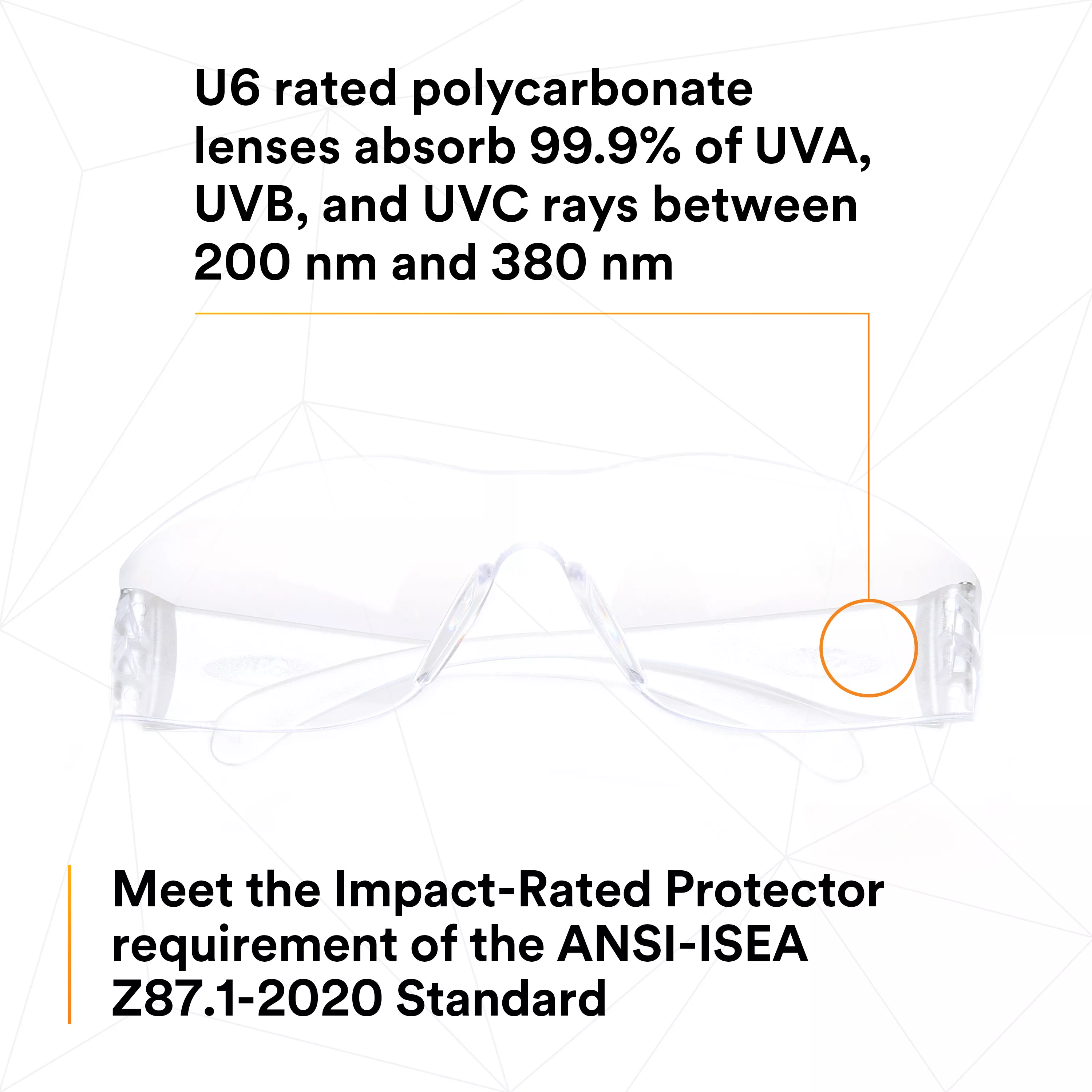 SKU 7100109223 | 3M™ Virtua™ Protective Eyewear 11326-00000-20 Clear Temples Clear Hard Coat Lens